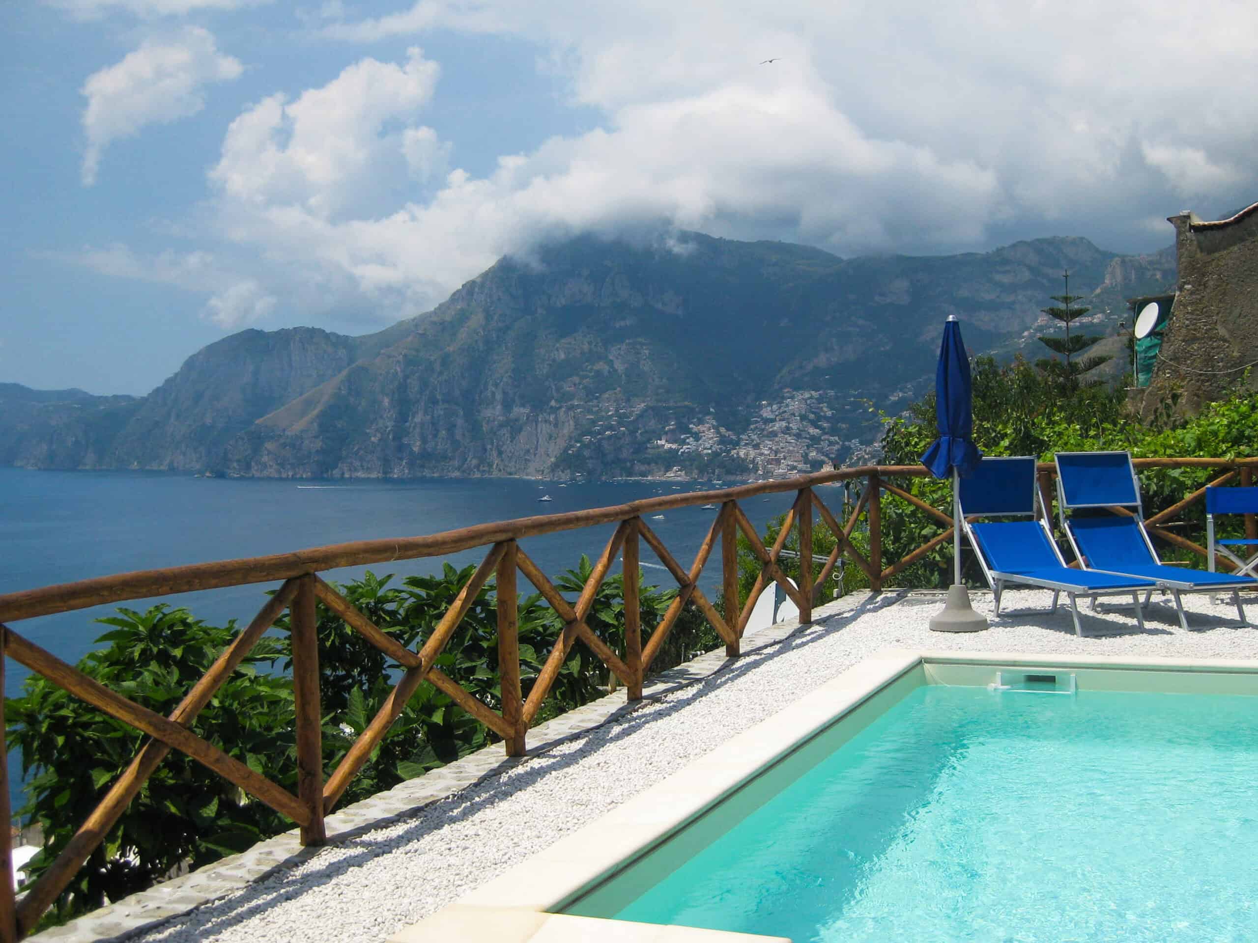 Views of Positano from Villa il Frantoio