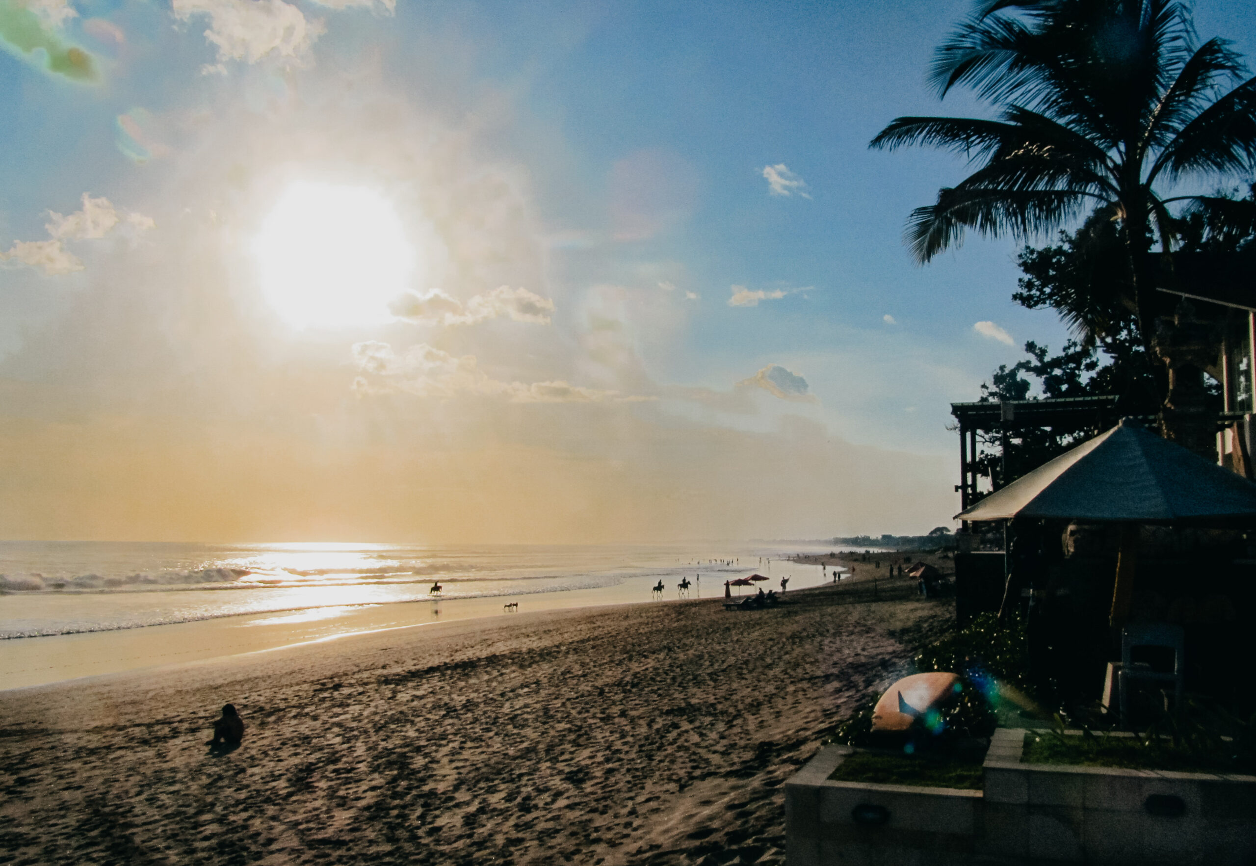 A wide sandy beach in Bali