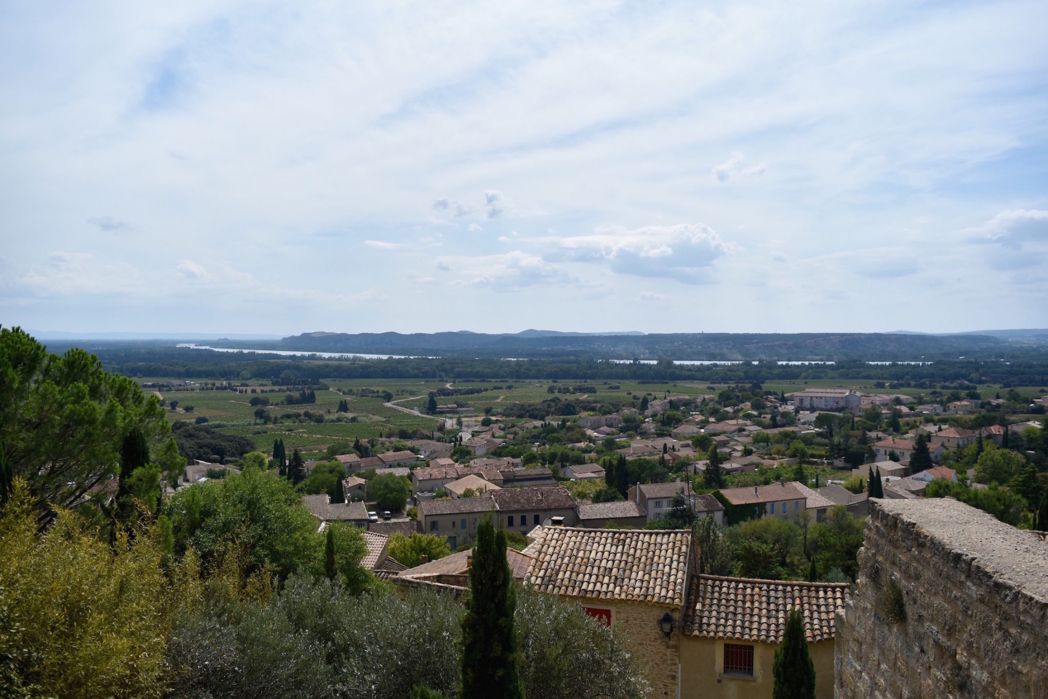 Views of Châteauneuf-du-Pape and the Rhone Valley from above