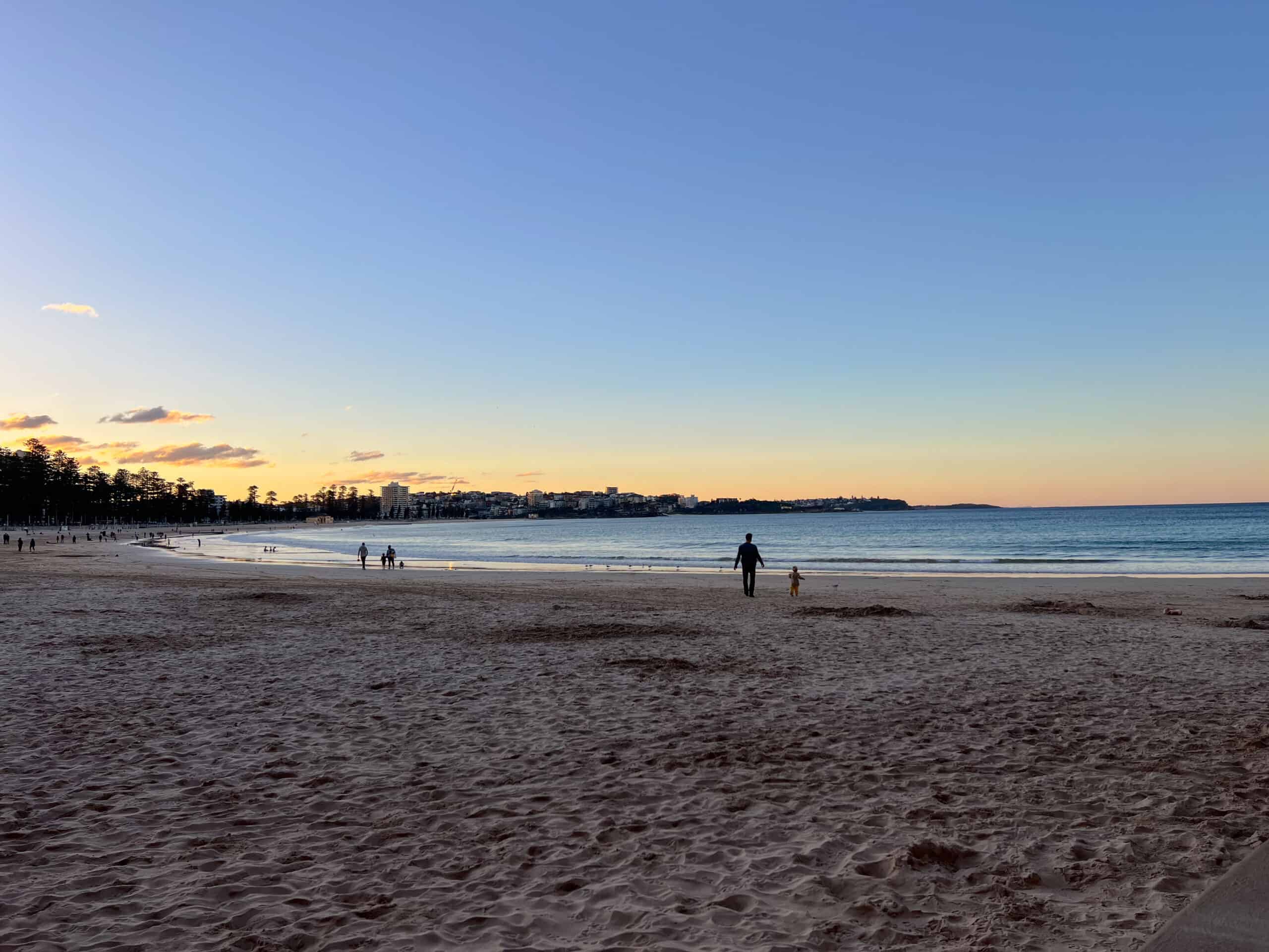 Wide sandy beach in Sydney