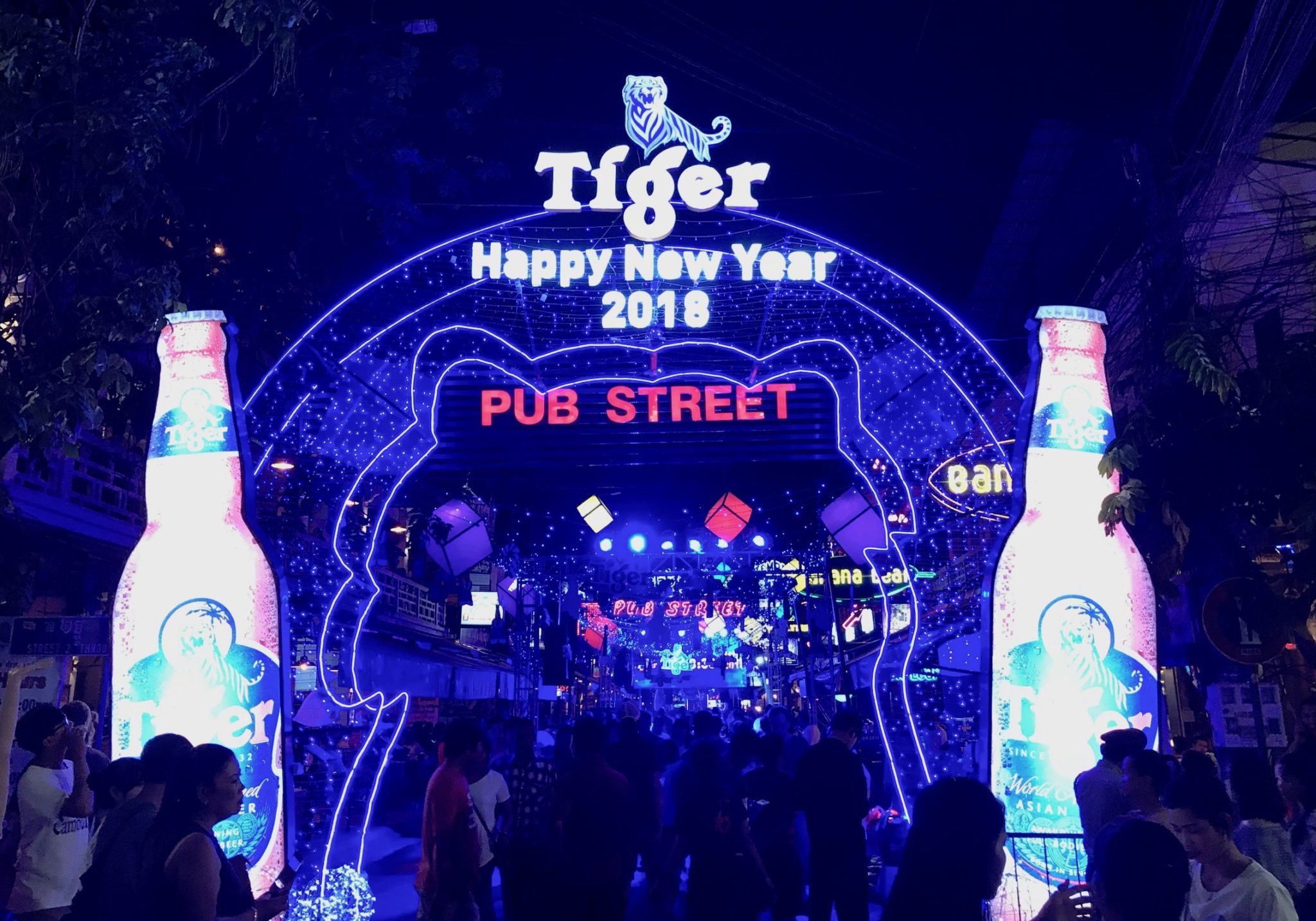 Vibrant decorations light up Pub Street on New Years Eve