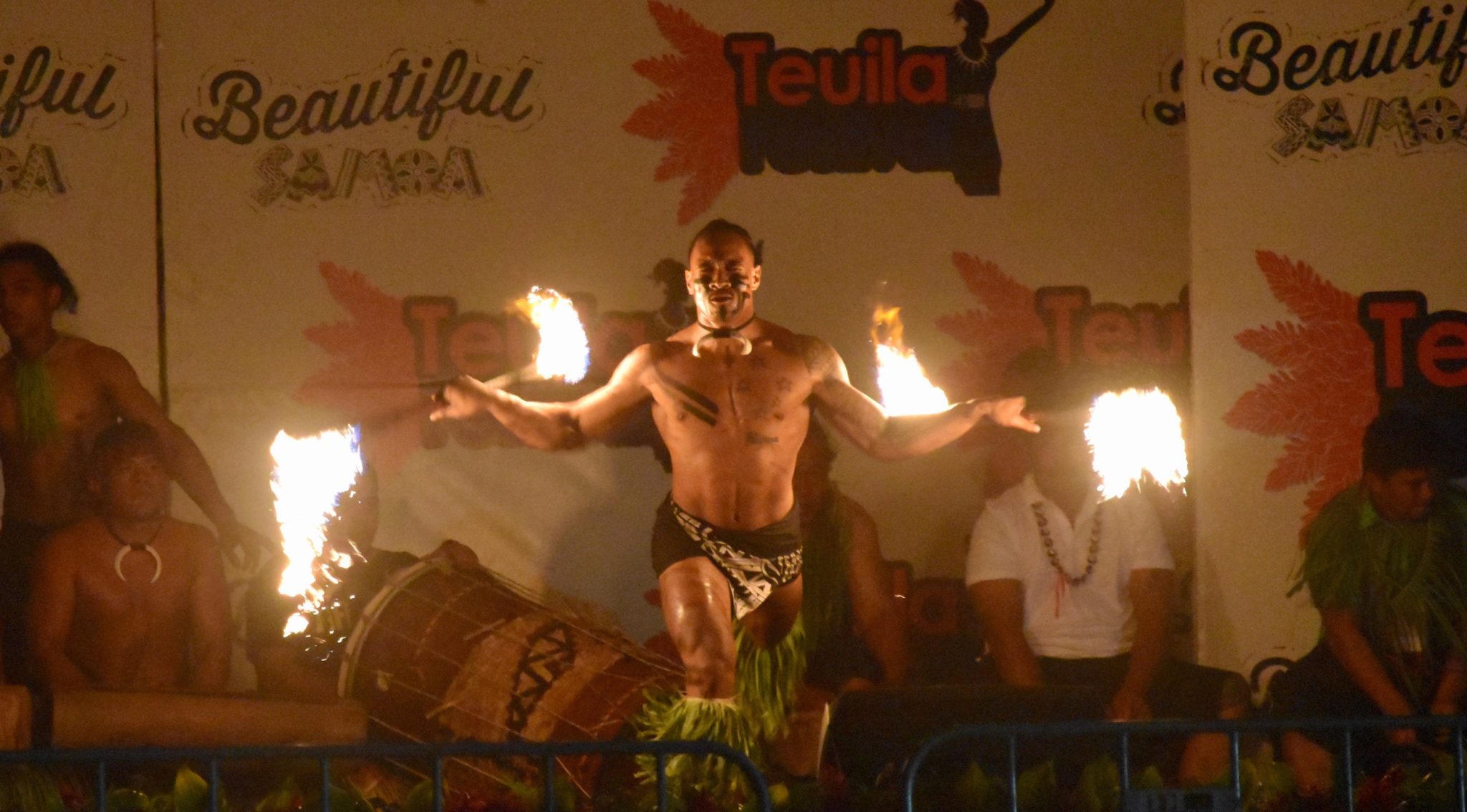 Fire knife dancing at the Teuila Festival in Samoa