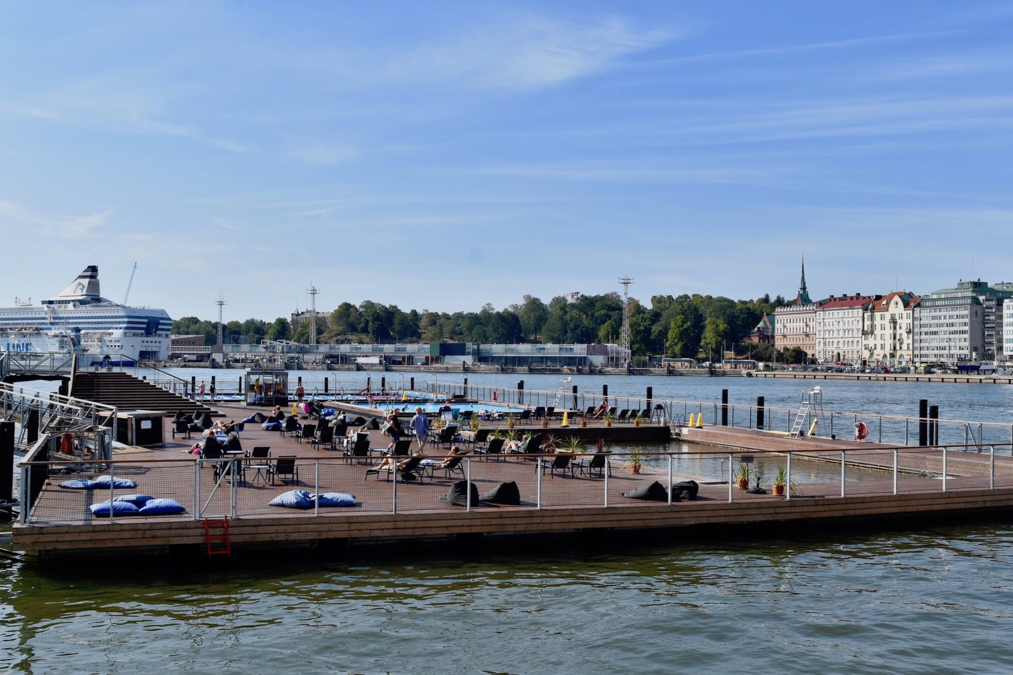 An outdoor pool on the waterfront in Helsinki