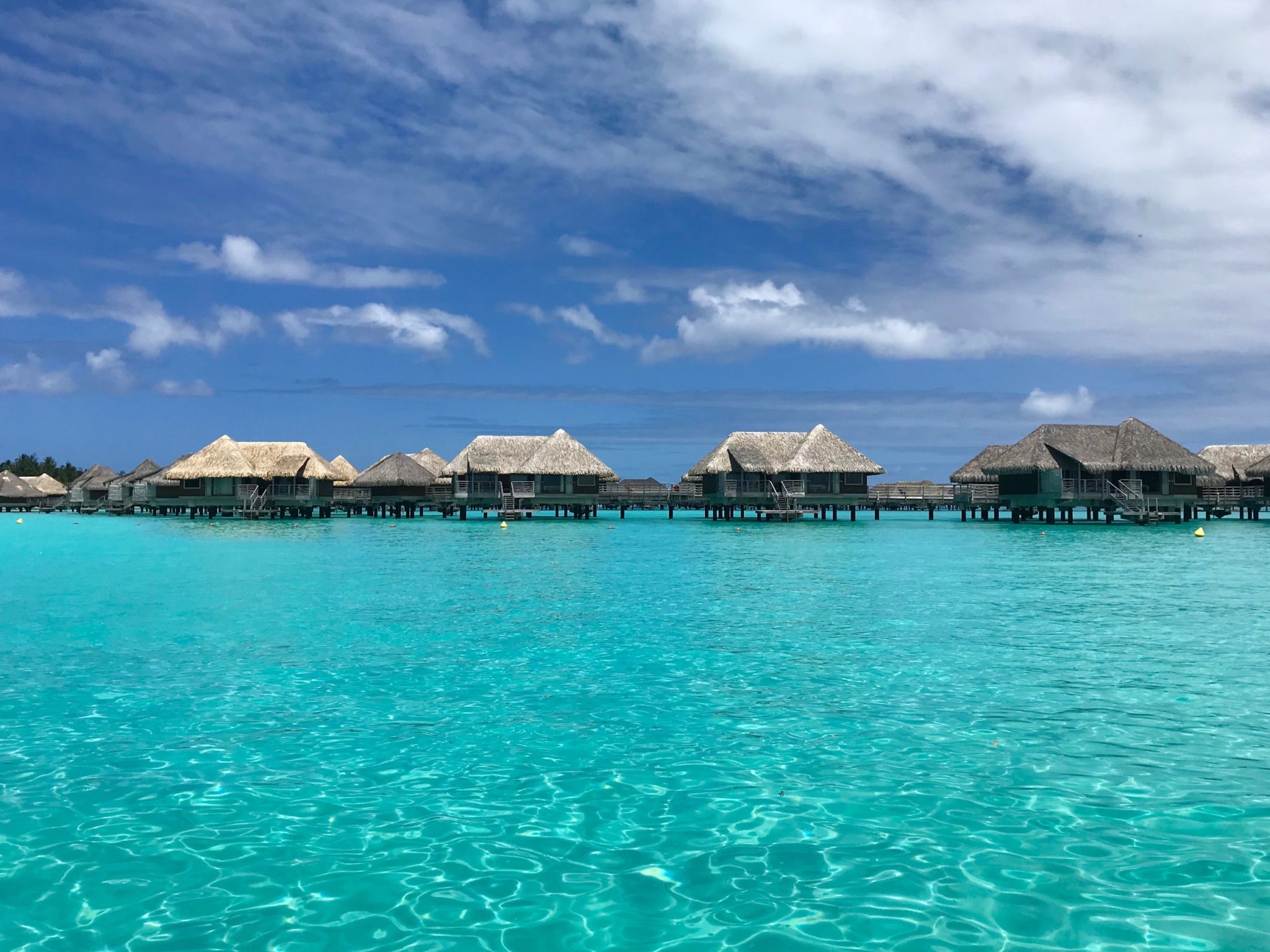 Over water bungalows in Bora Bora