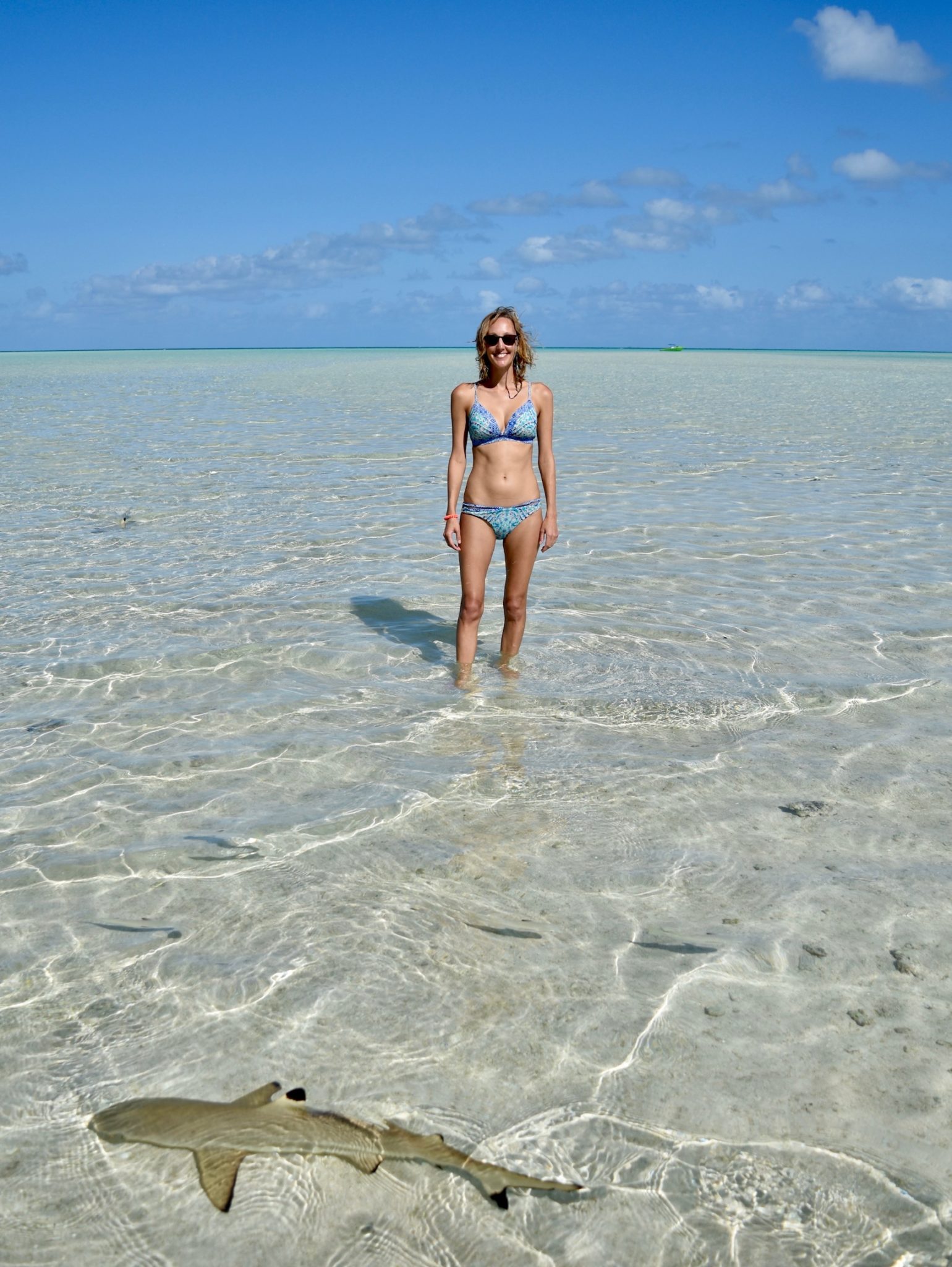 Hayley in the crystal clear water of the Blue Lagoon