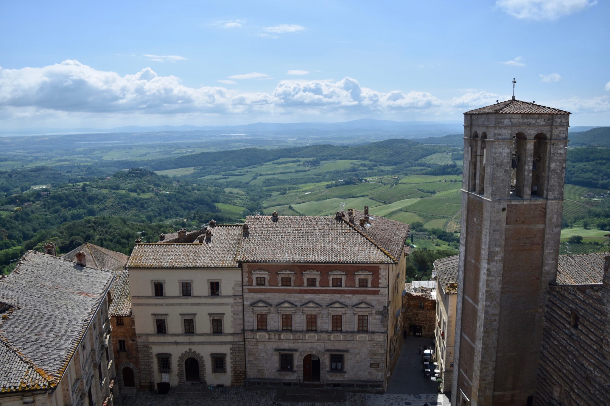 Views of the surrounding countryside from a tower in Montepulciano