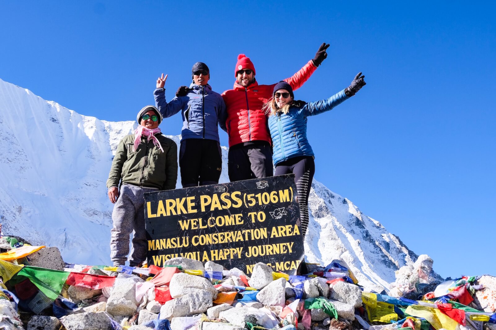 Hikers at Larke Pass