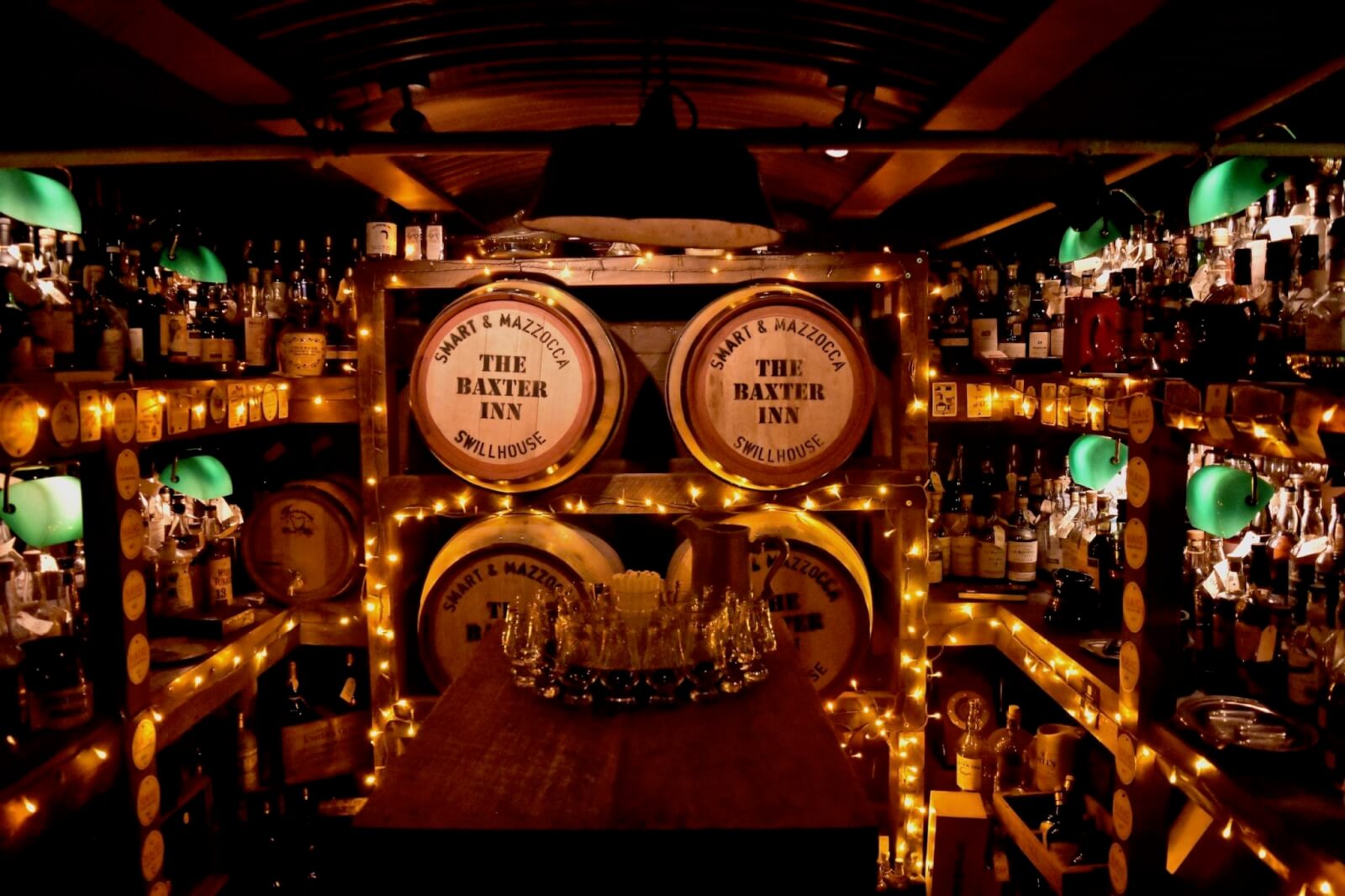 A room full of whisky bottles at Baxter Inn