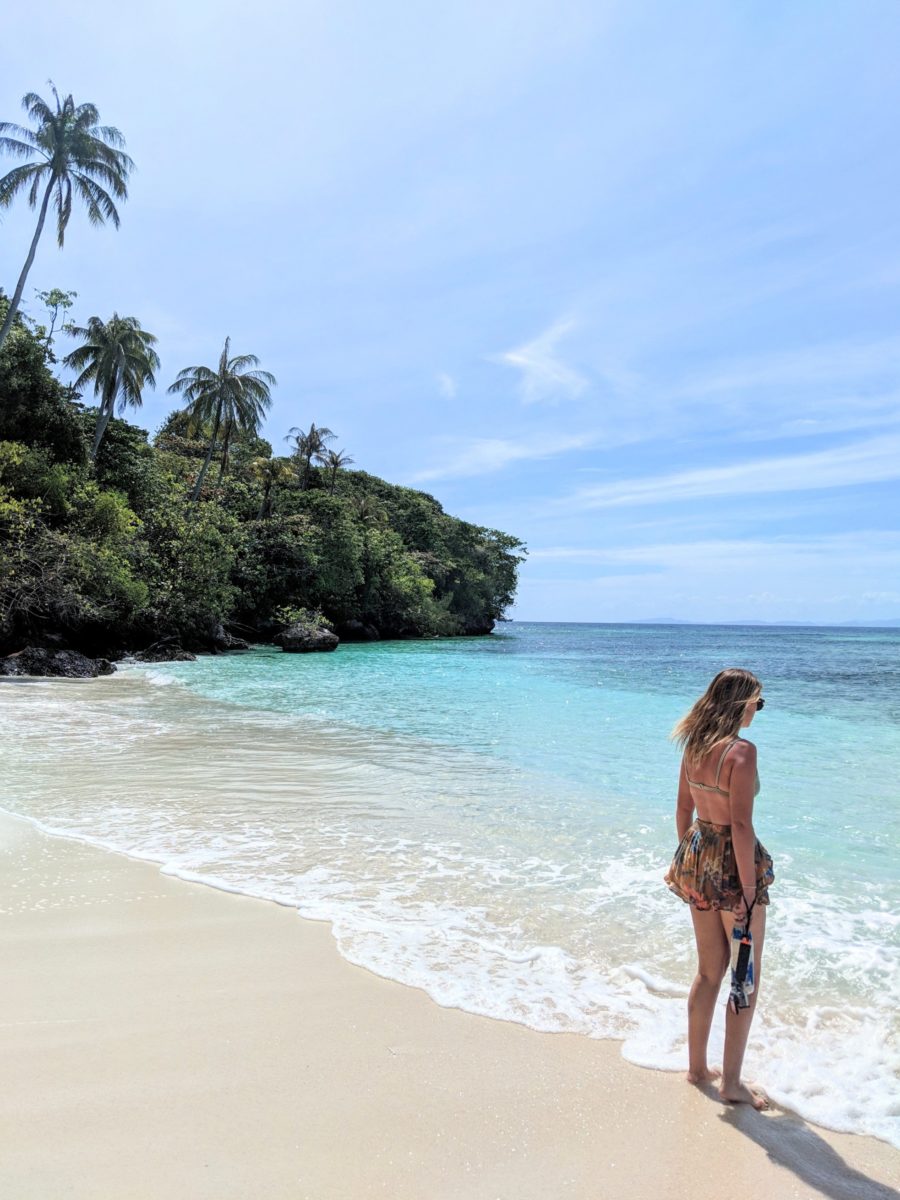 Sarah on a paradise beach 