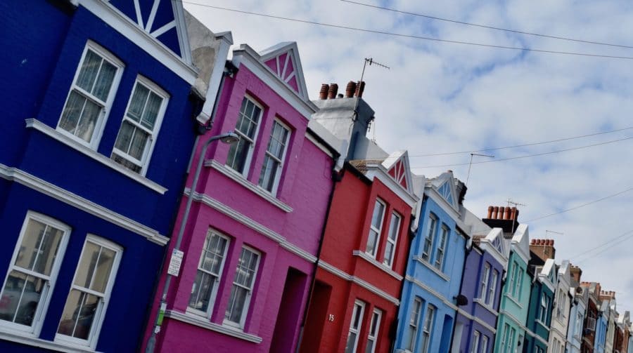 Colourful houses on Blaker Street - a great addition to a weekend in Brighton
