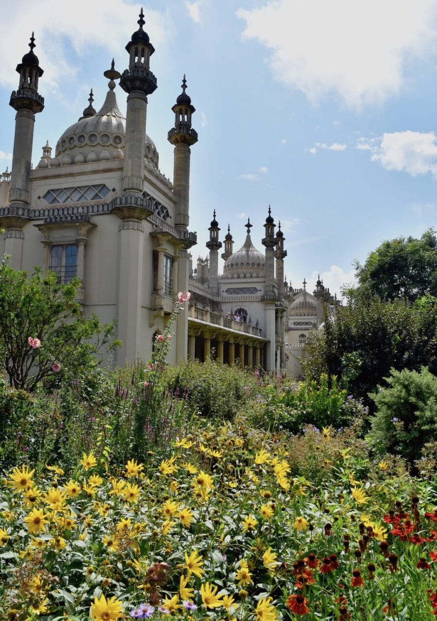 Flowers blooming in the gardens of Brighton Pavilion