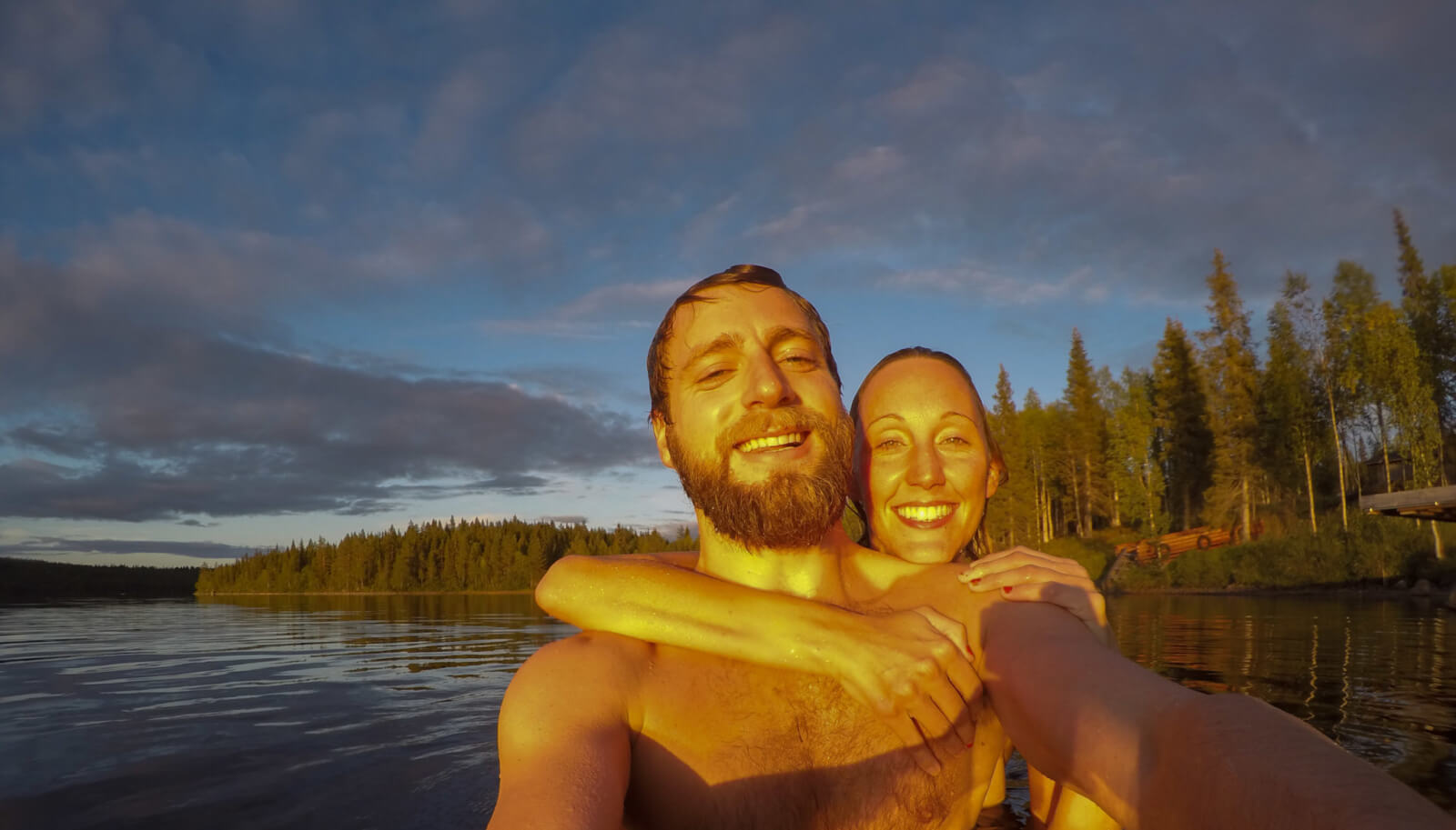 Hayley and Enrico swimming in the lake 