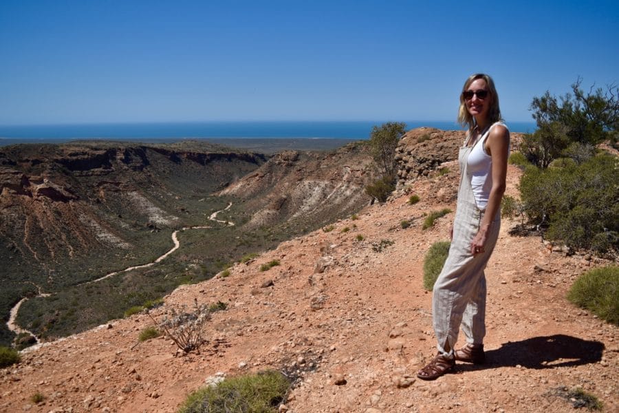 Hayley standing on the edge of a gorge 