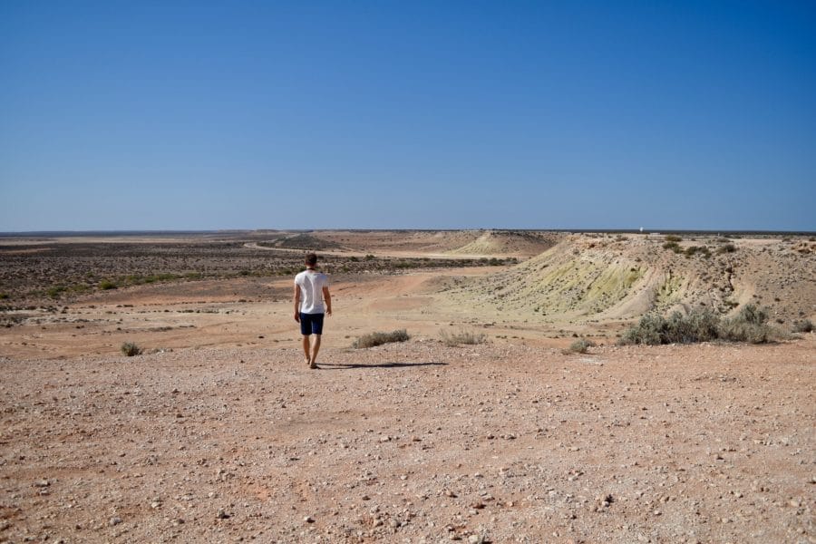 Enrico exploring the wild landscapes of Gladstone Scenic Lookout