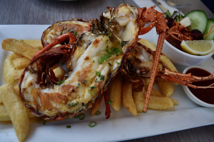 Cervantes lobster served with chips 