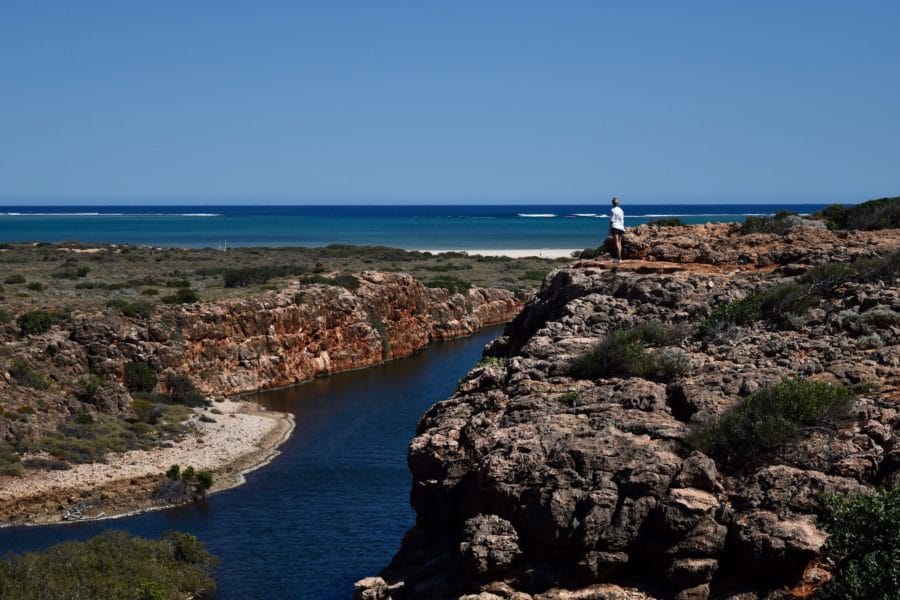 A canyon leading into the ocean 