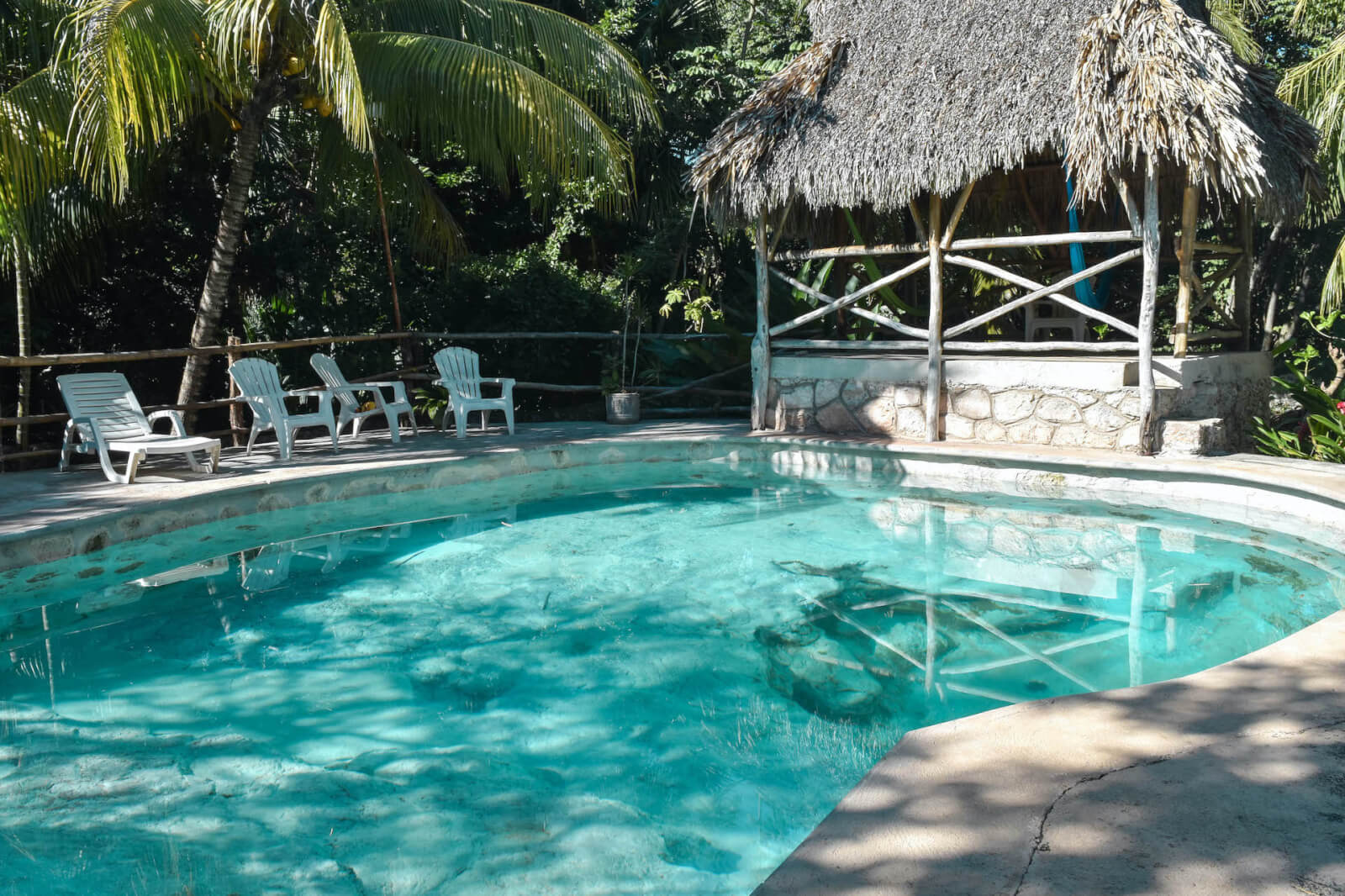 The rock pool styled swimming pool at Macan Che 