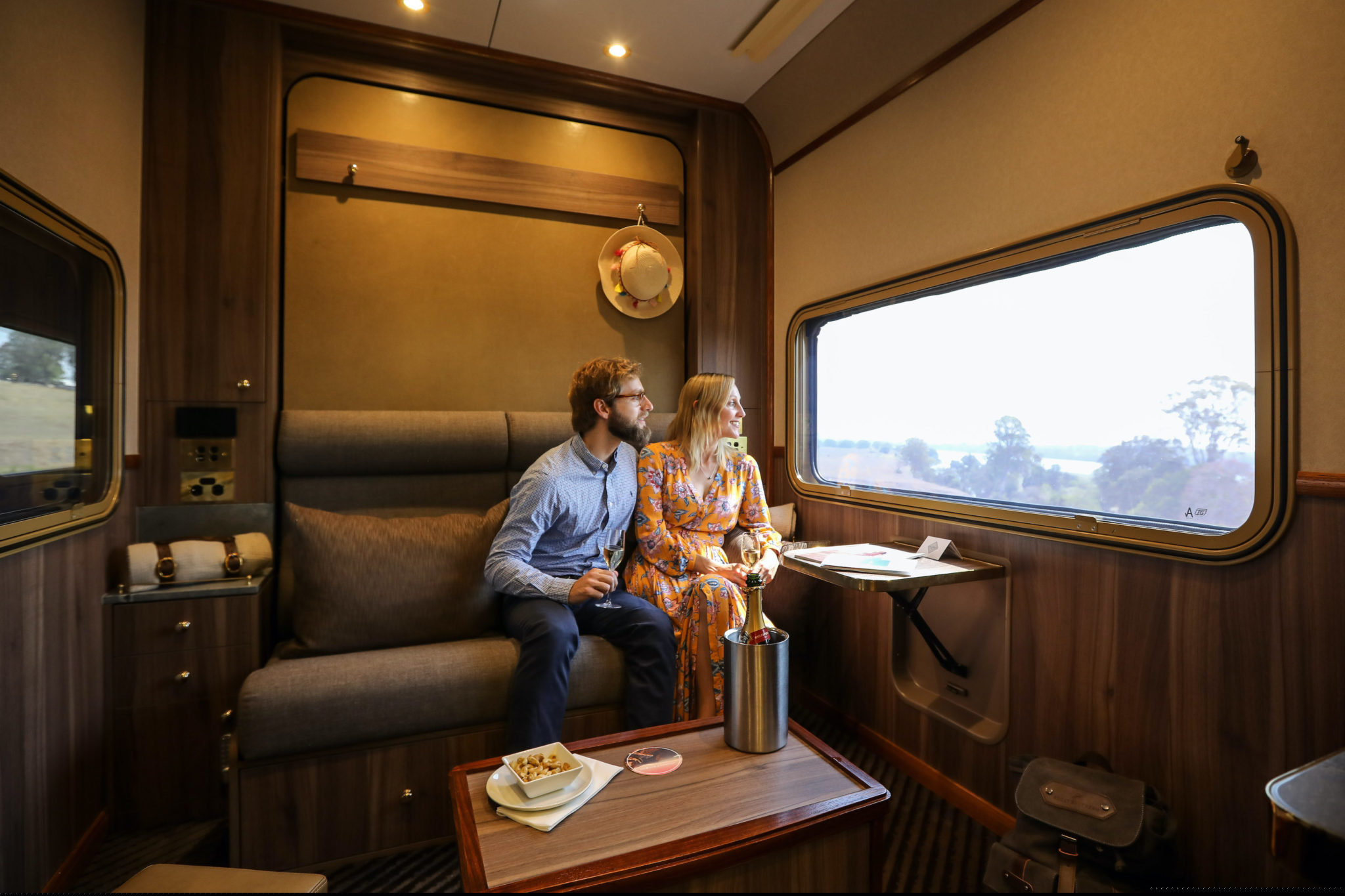 Hayley and Enrico sitting in the Platinum cabin 