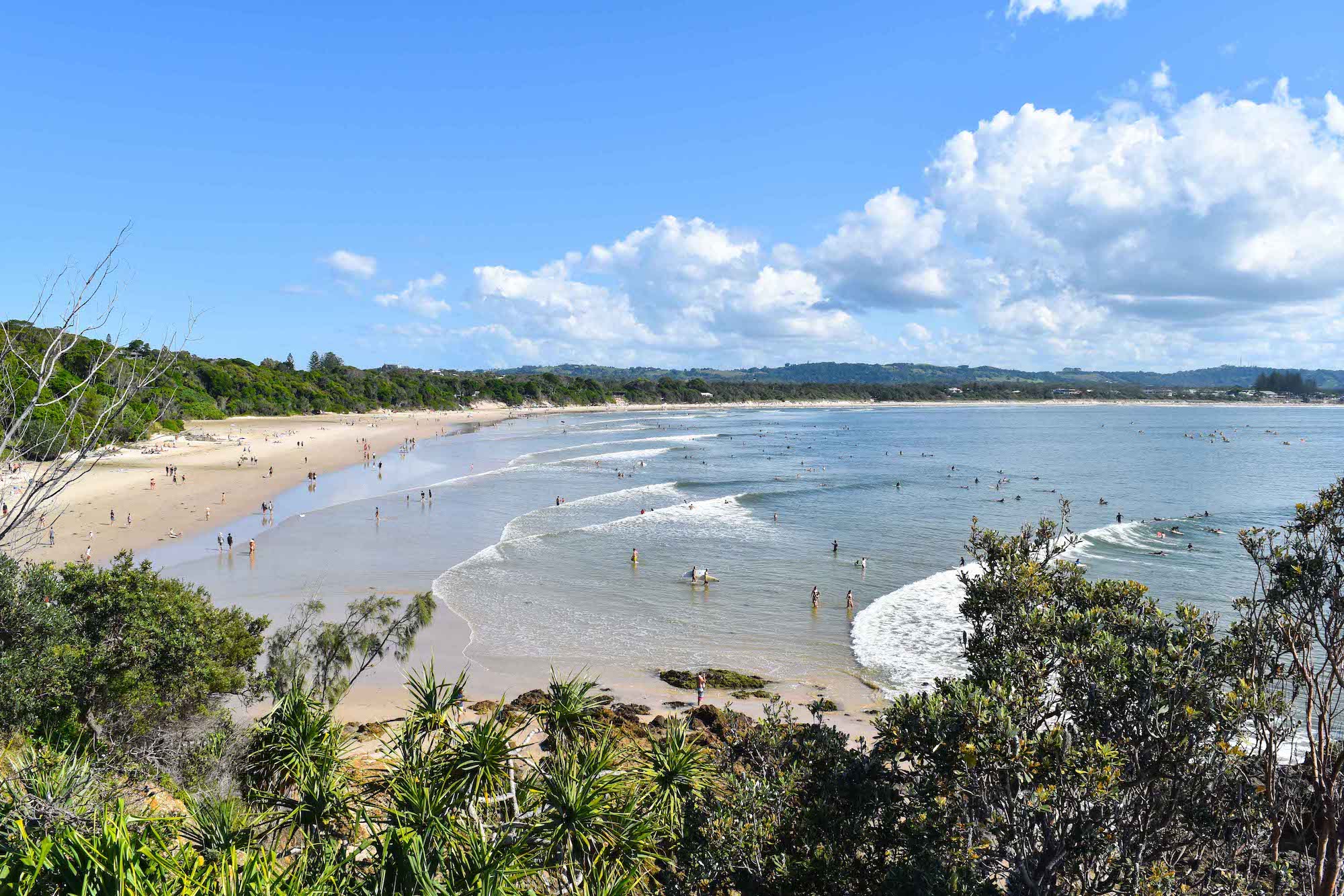 Surfers in the Pass in Byron Bay