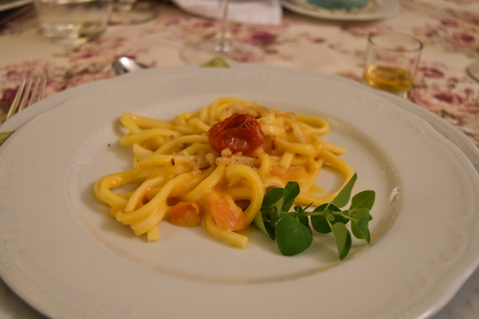 a plate of spaghetti at Masseria il Frantoio