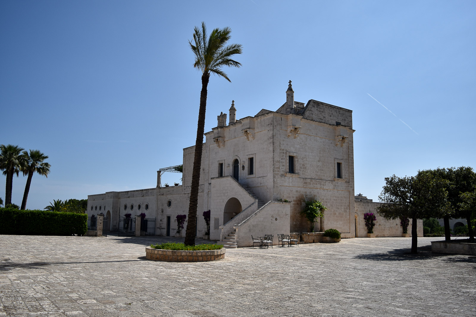 The elegant buildings of Masseria San Domenico - once a watch tower.
