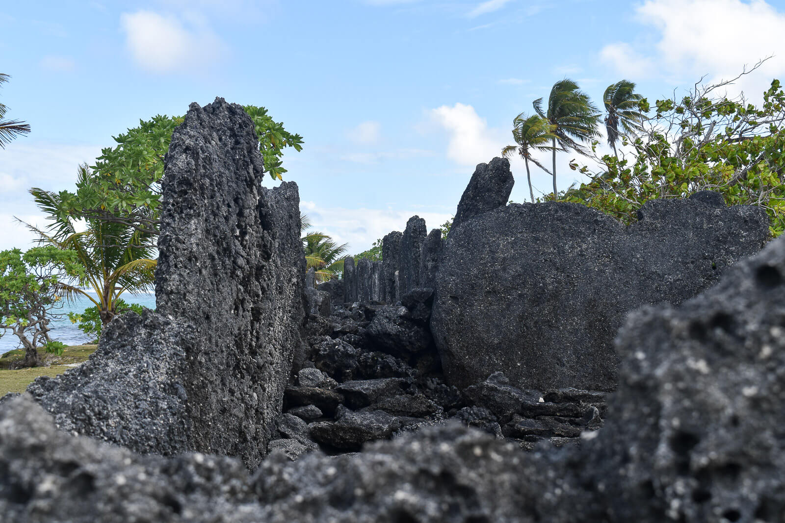 An ancient Tahitian temple in ruins