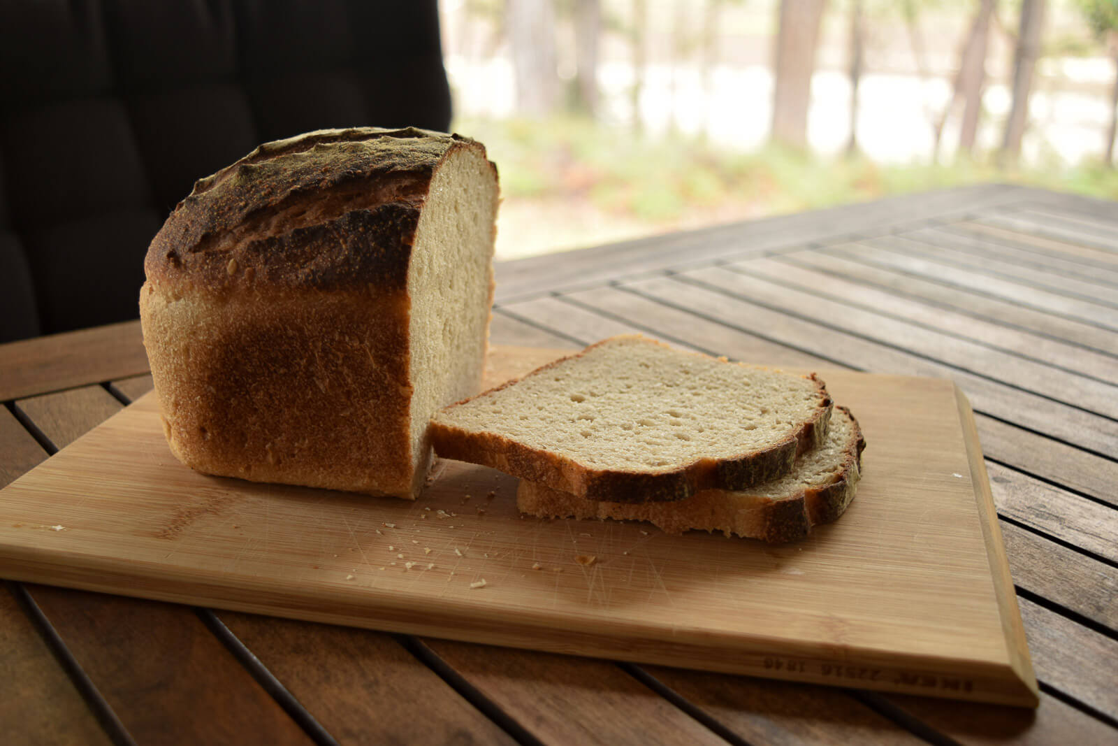 fresh bread sliced on the table