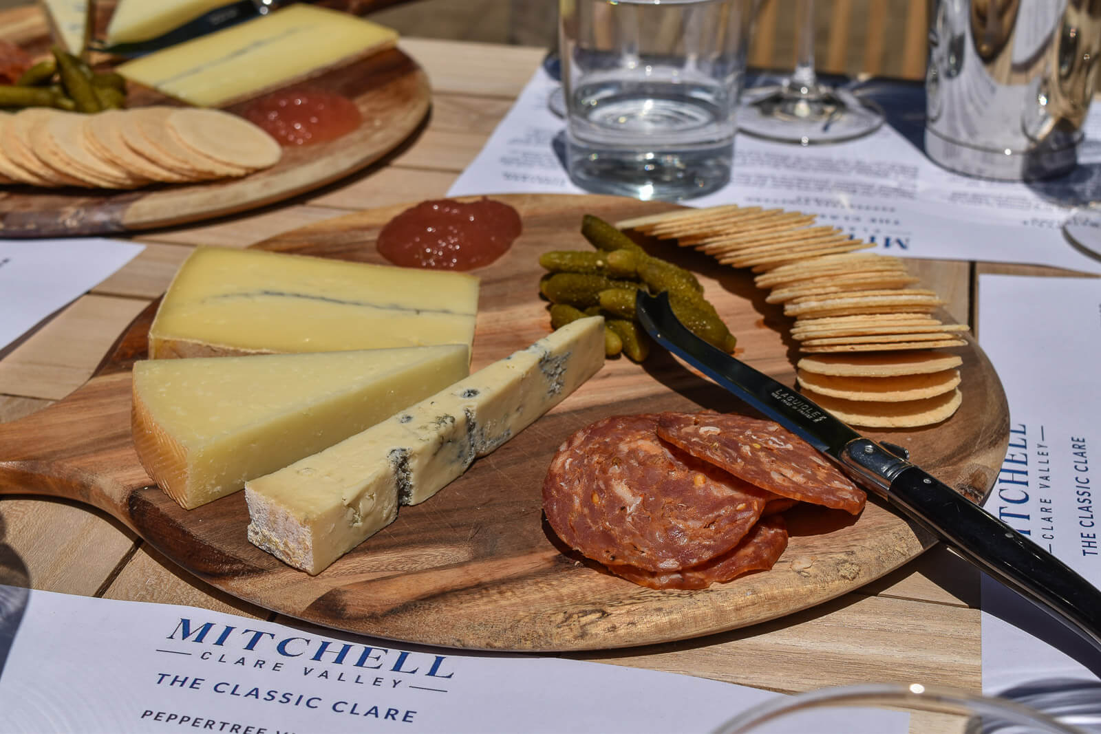 A cheese and charcuterie platter