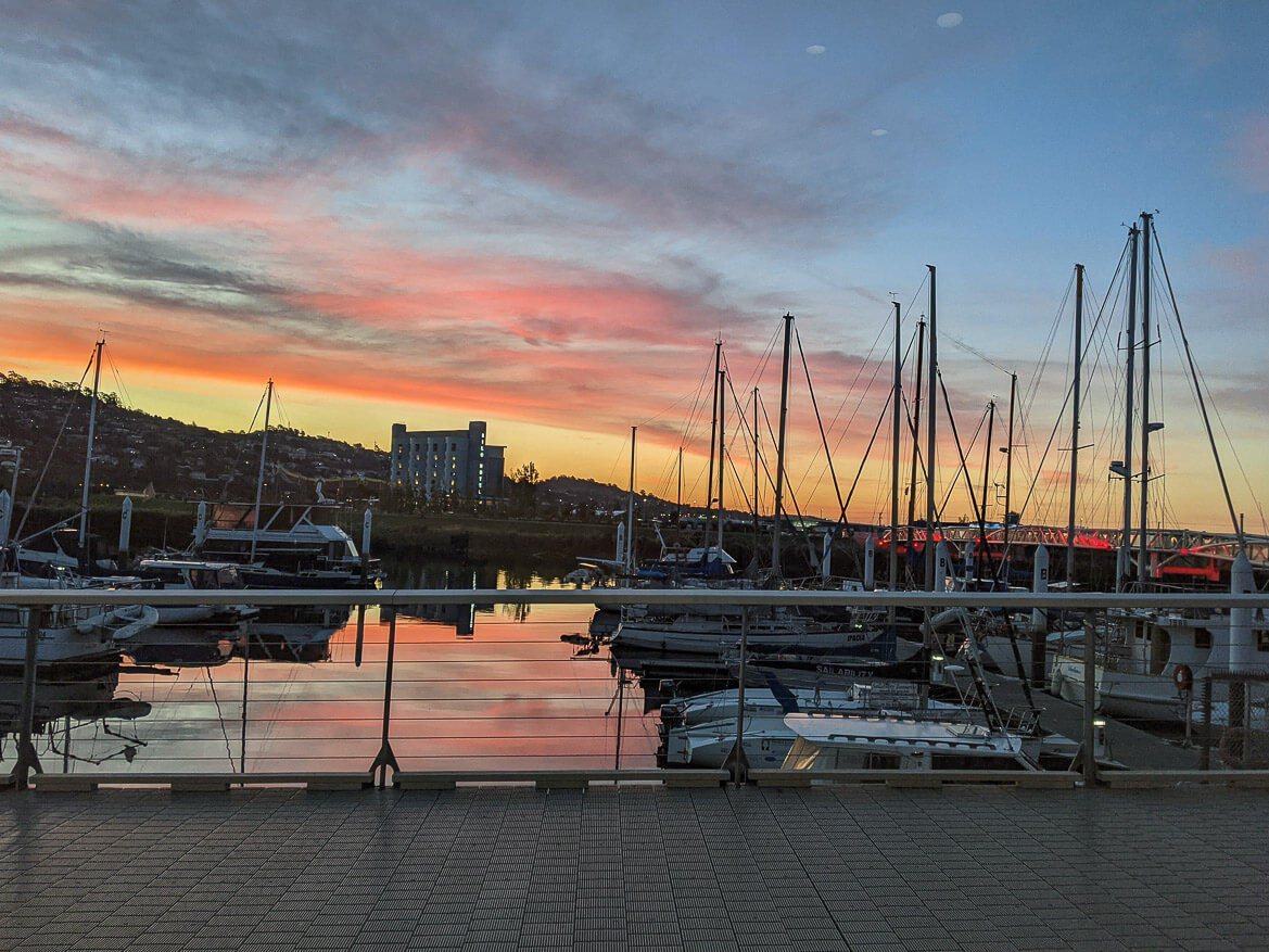 Sunset at Seaport Boulevard 