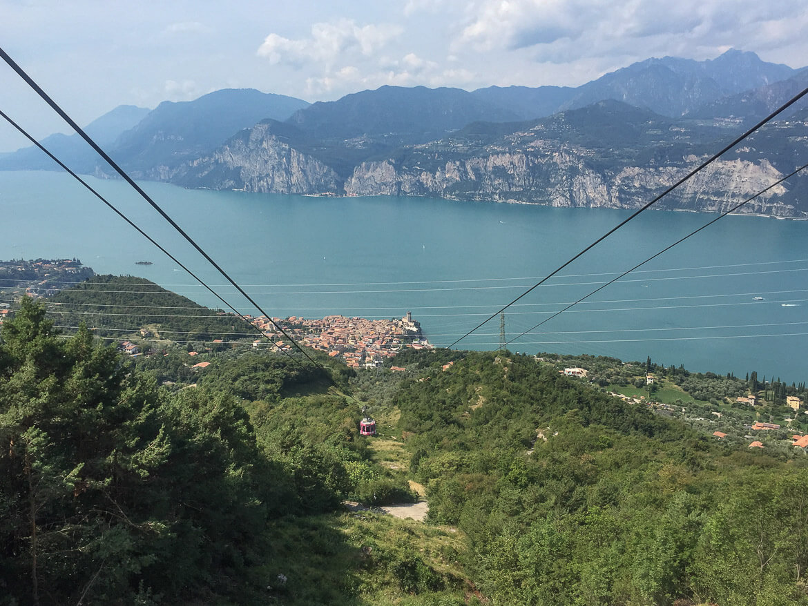 Taking the cable car in Malcesine 