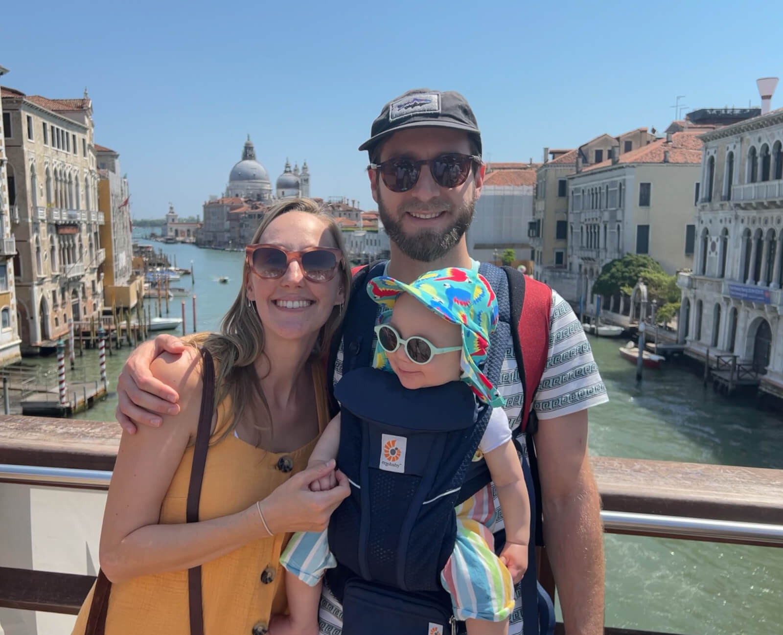 Using a carrier while travelling with a baby in Venice