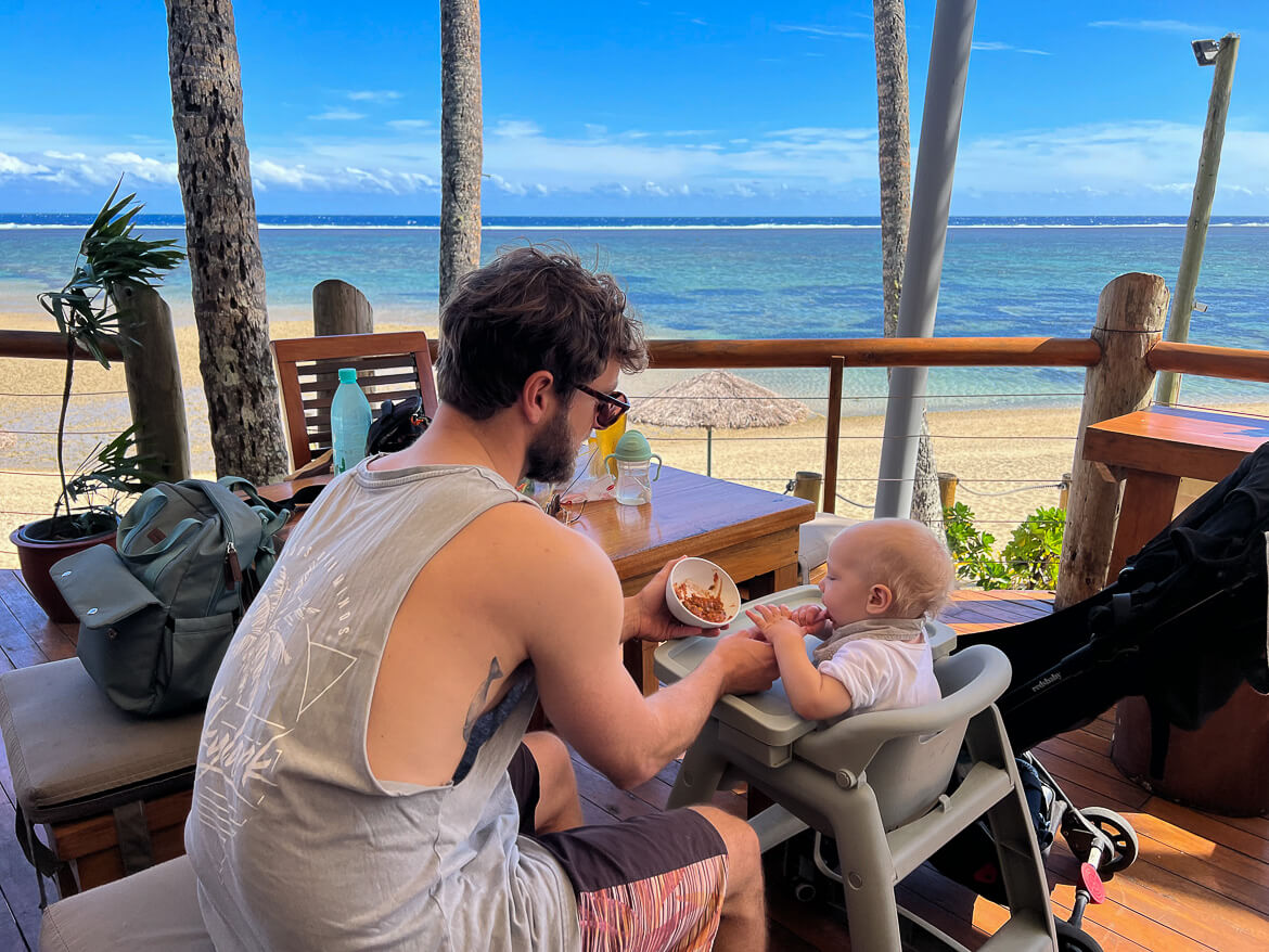 Lunch with baby in Fiji