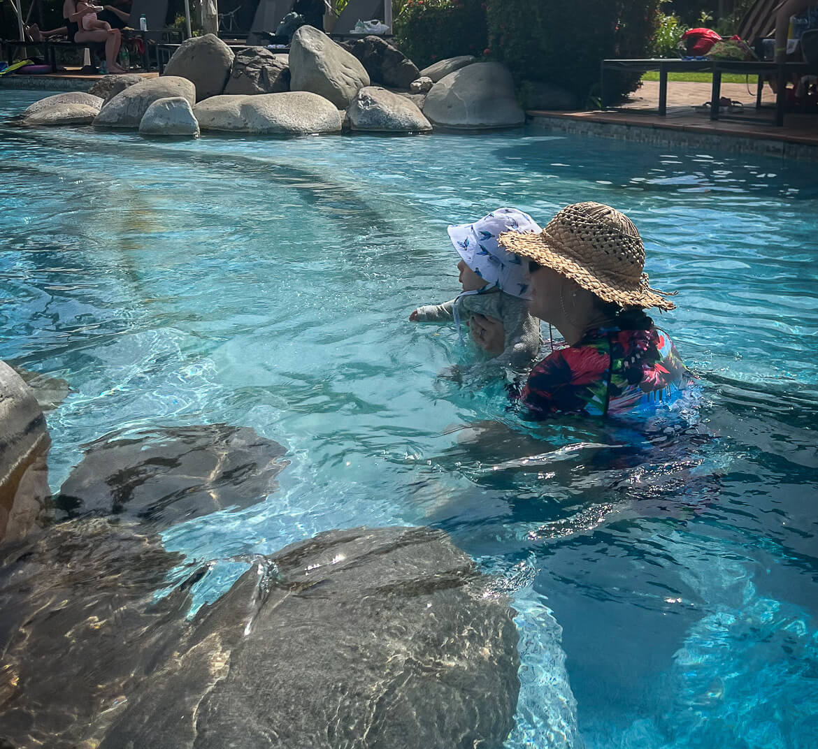 A family friendly pool in Fiji