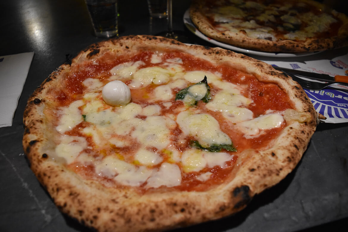 A margarita pizza in Naples