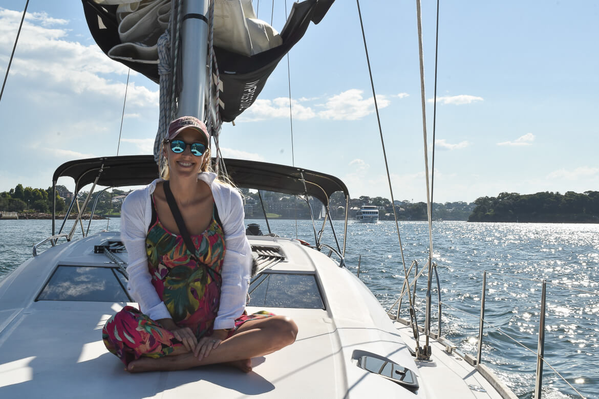 Sat aboard a luxury yacht in Sydney Harbour
