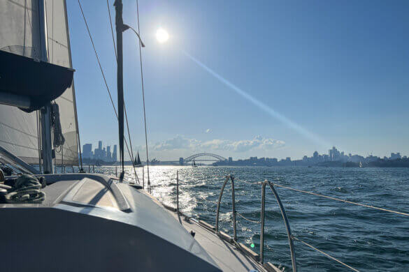 Sailing on Sydney Harbour towards the Opera House
