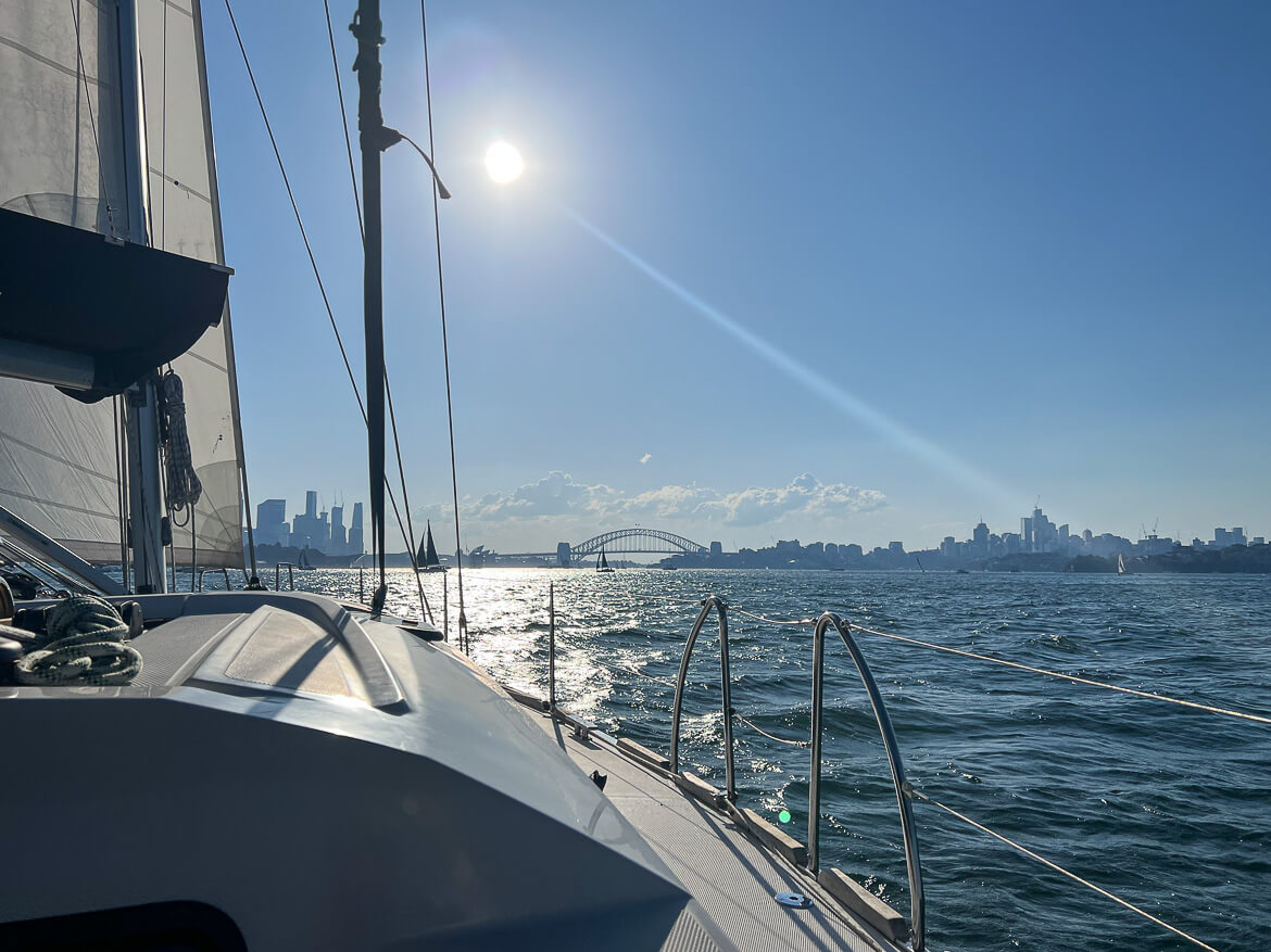 Sailing on Sydney Harbour towards the Opera House