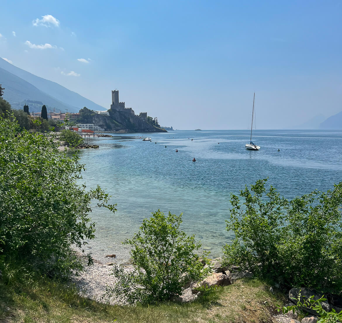 A castle overlooking Lake Garda