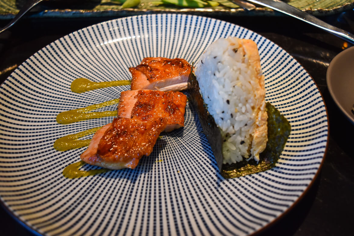 Onigiri with Chicken
Yakitori