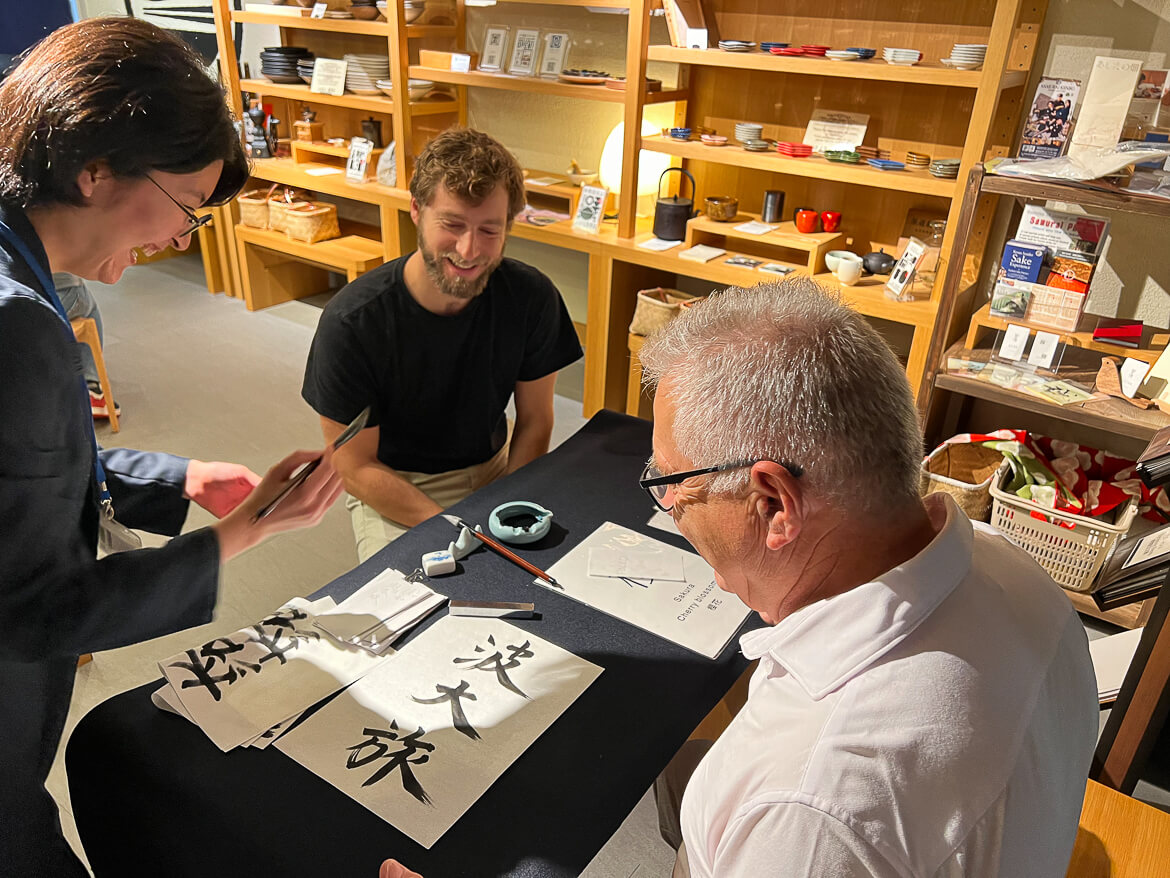 Learning calligraphy in Kyoto