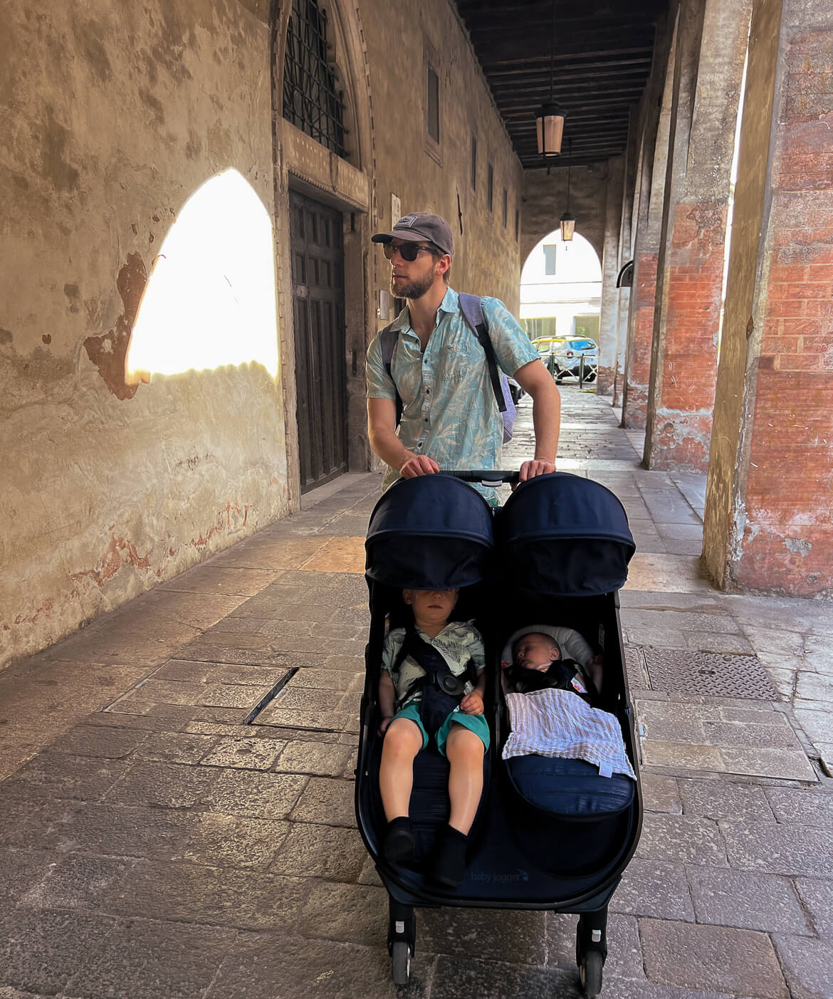 Exploring Padua with a pram