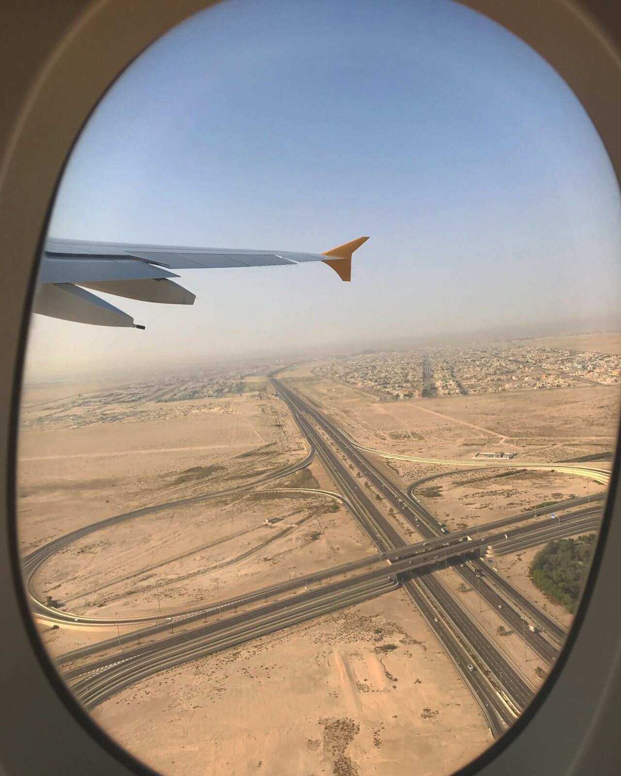 The view of Abu Dhabi from an Etihad flight to London