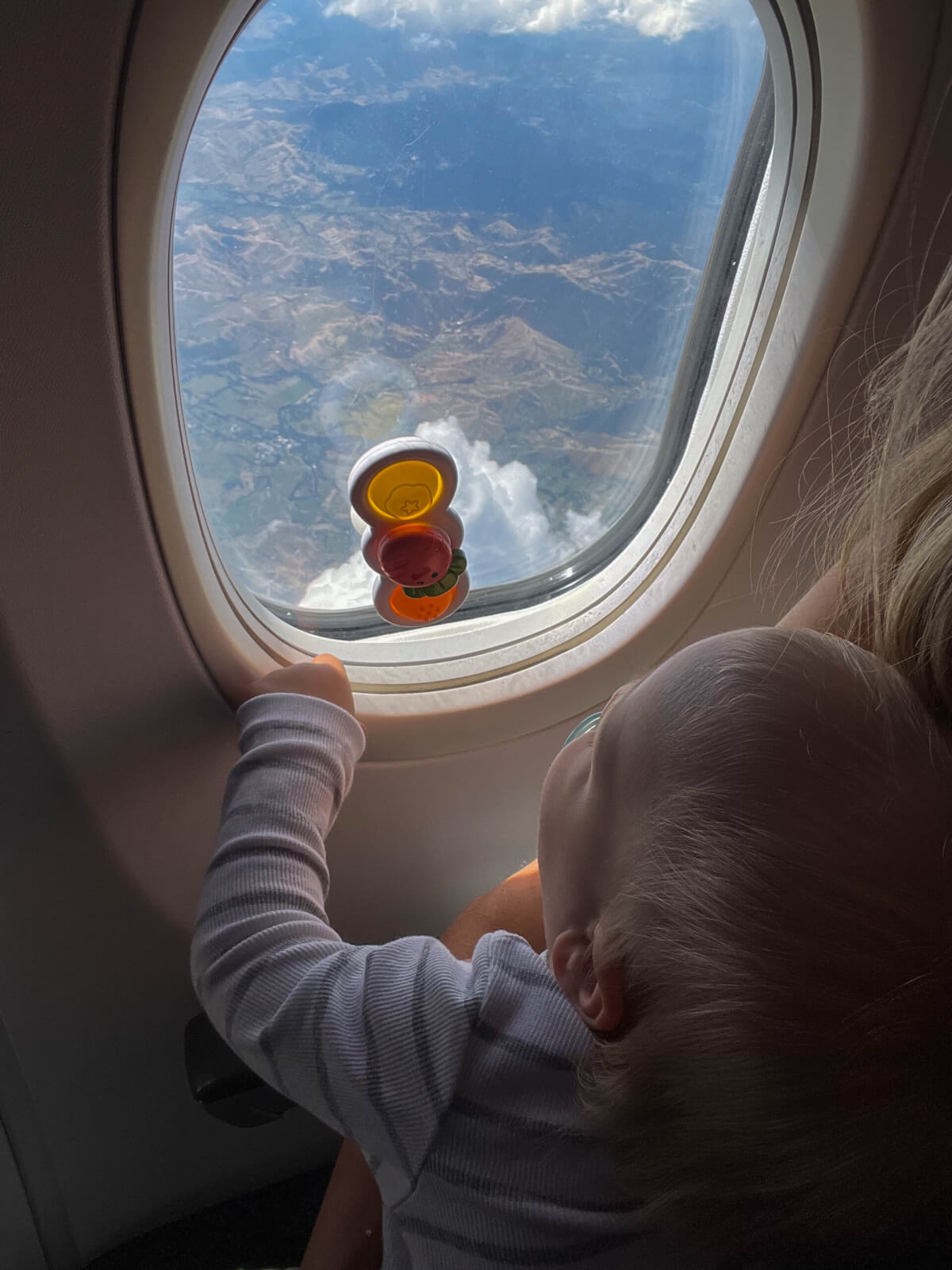 A spinning toy on a long haul flight with a toddler
