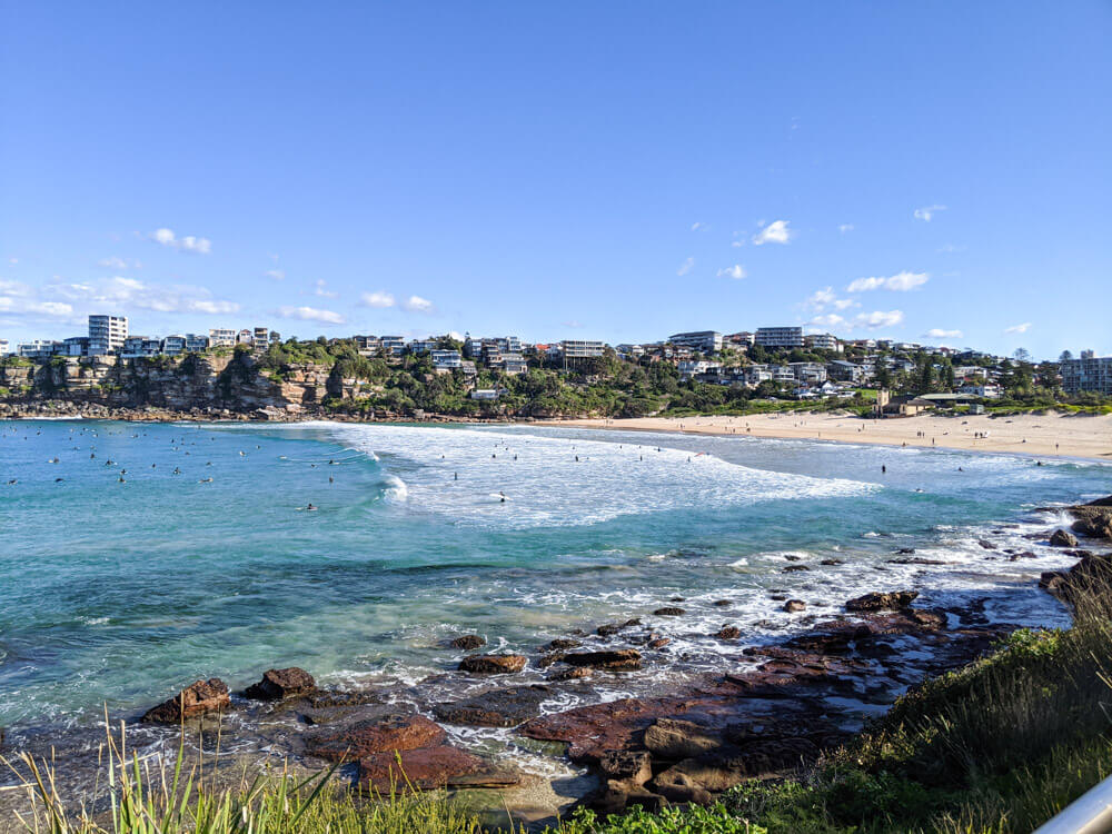 Surfers enjoying the waves in Freshwater