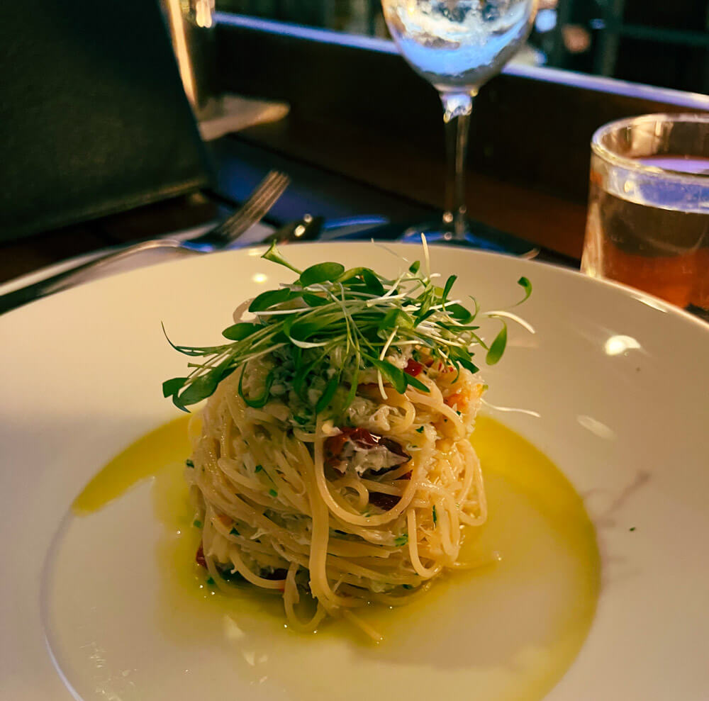 Crab spaghetti at Hugos
