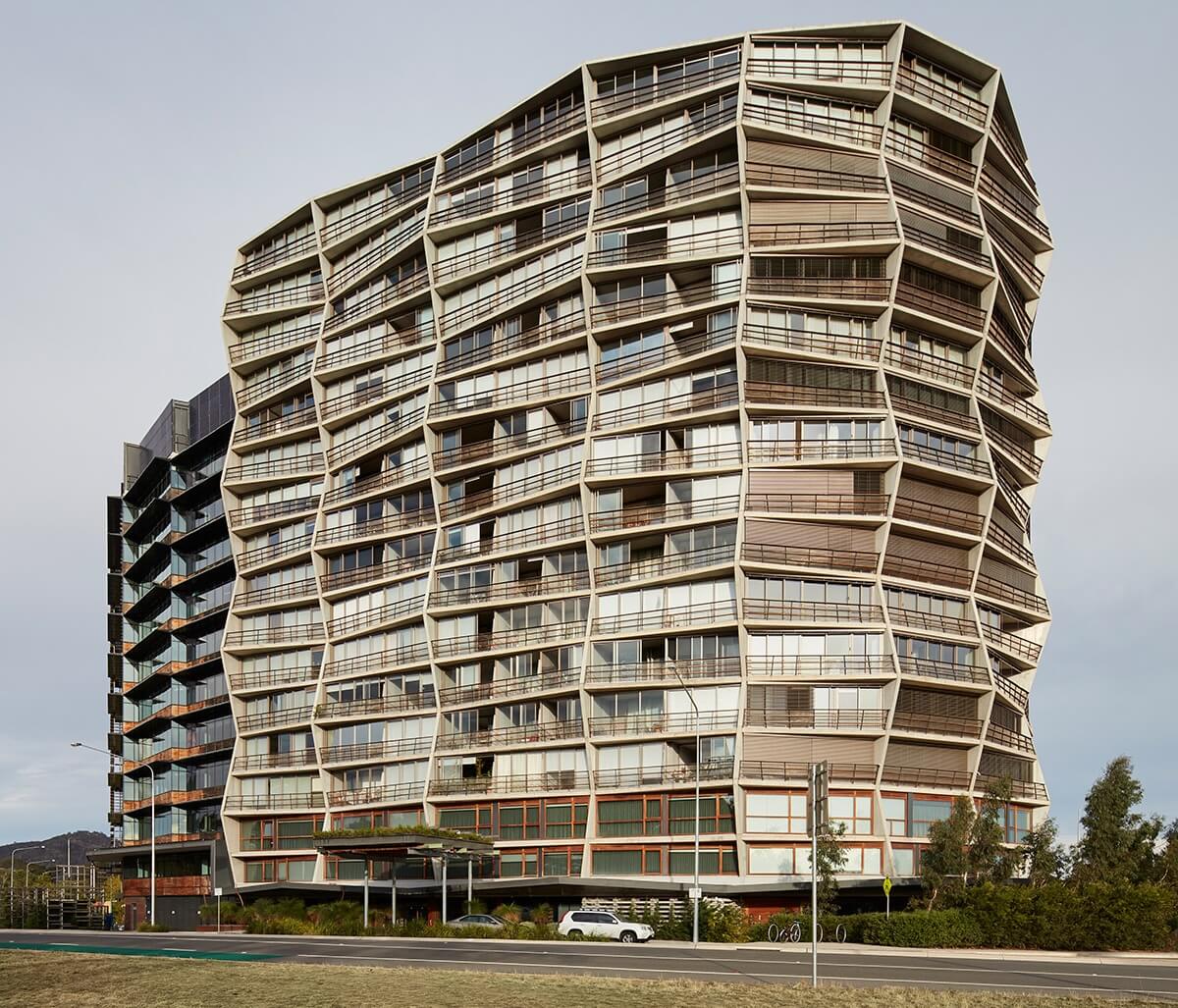 An uniquely designed hotel building in Canberra