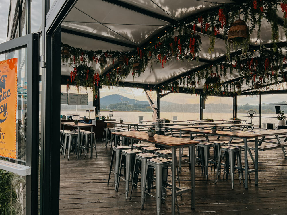 A waterside restaurant in Canberra