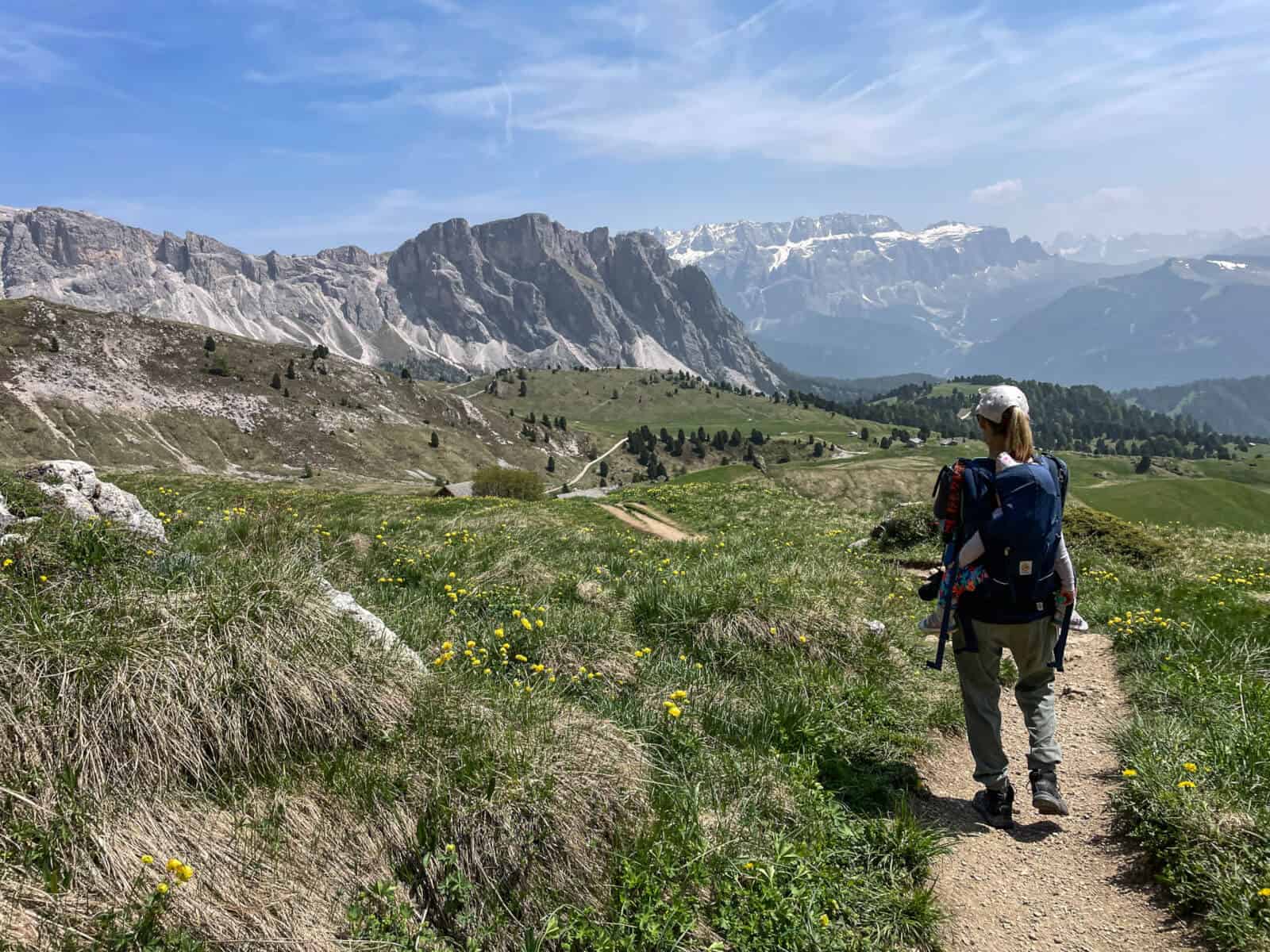 Hiking in the Dolomites with a baby