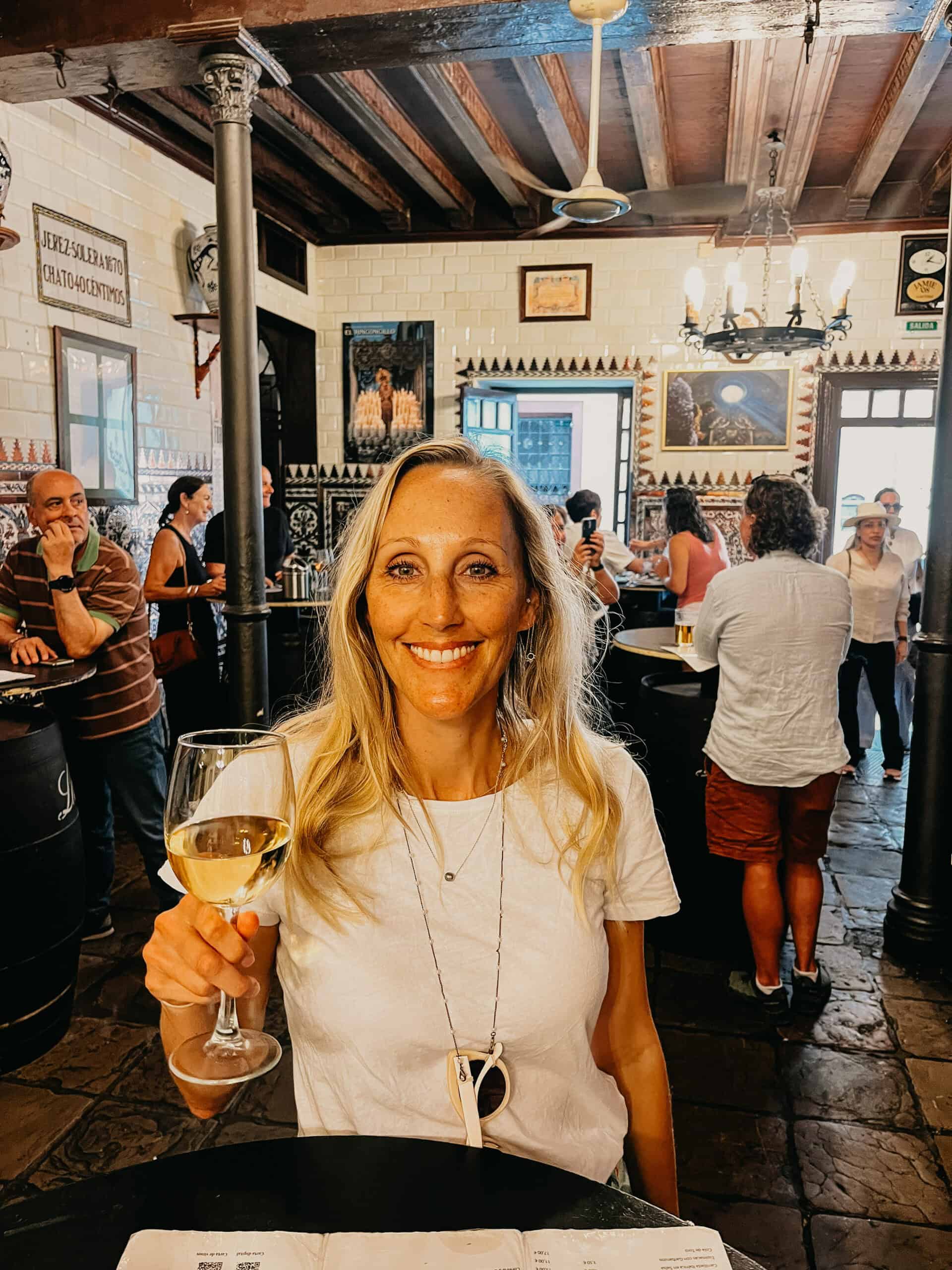 Drinking Spanish wine El Rinconcillo