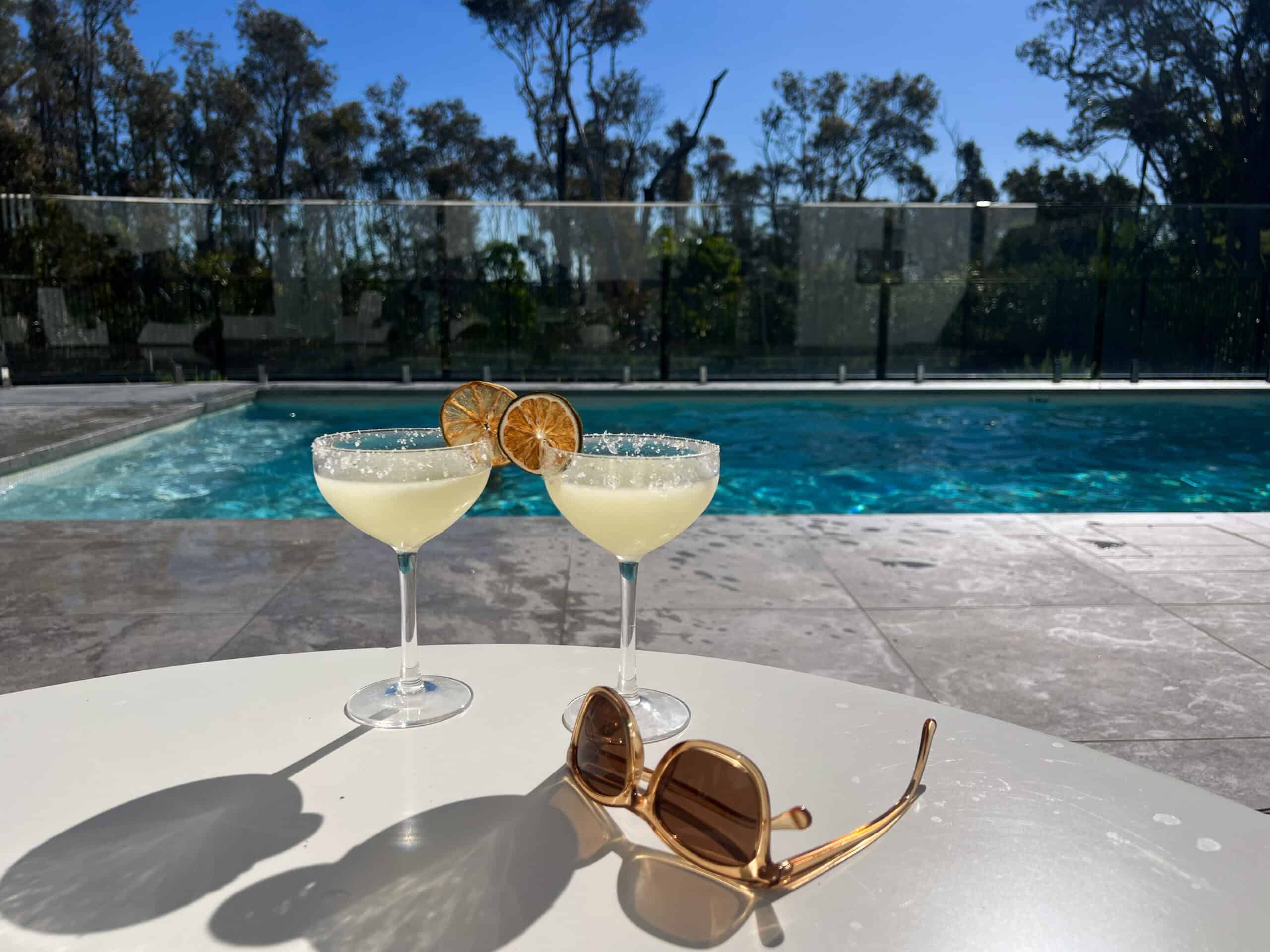 Cocktails by the pool at Essence Peregian